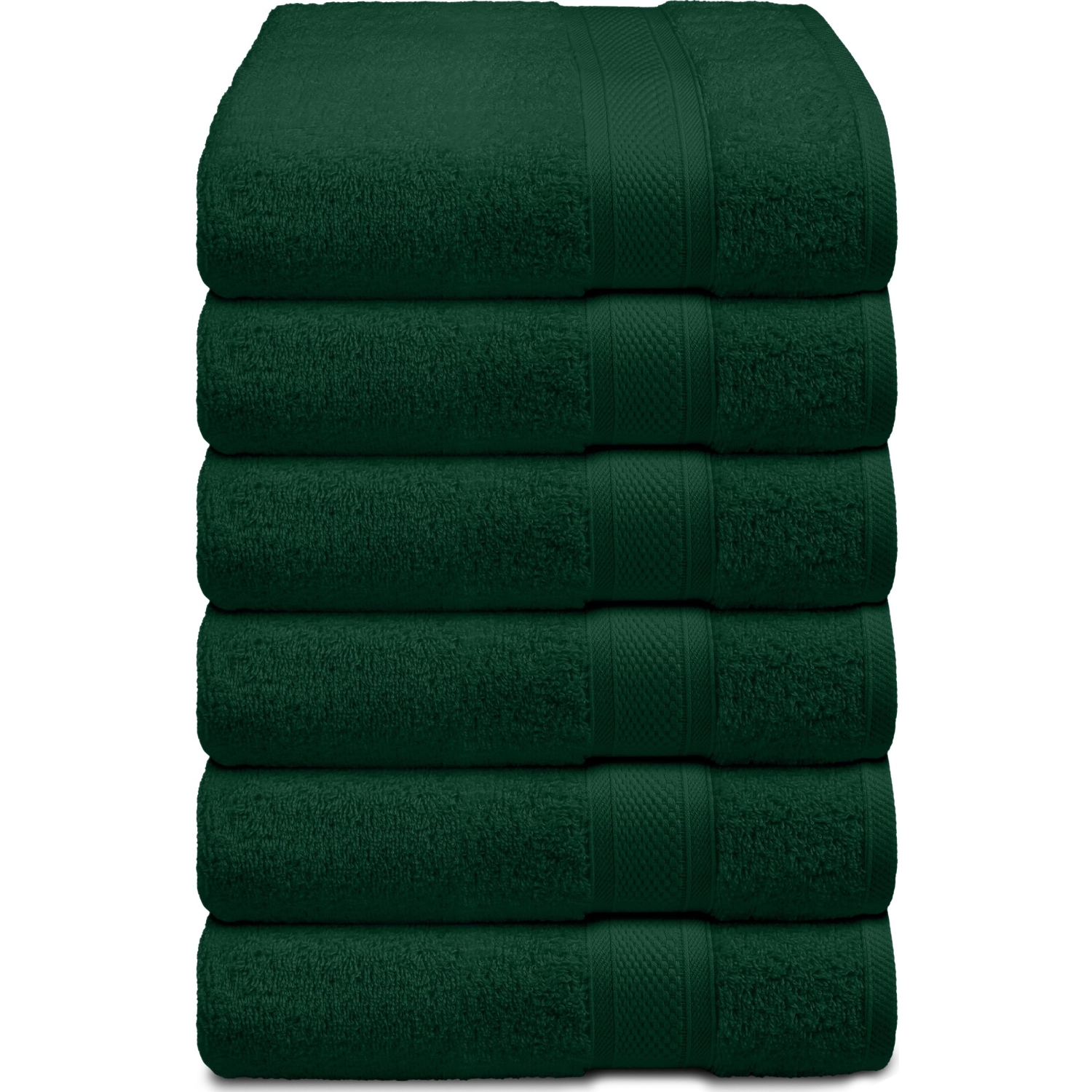 Canadian Linen Imperial Hand Towels, 6 Pack, 16”x27”,Soft Absorbent Cotton Lightweight Quick Dry Fingertip Towel for Home Hair Salon Spa, Hunter Green