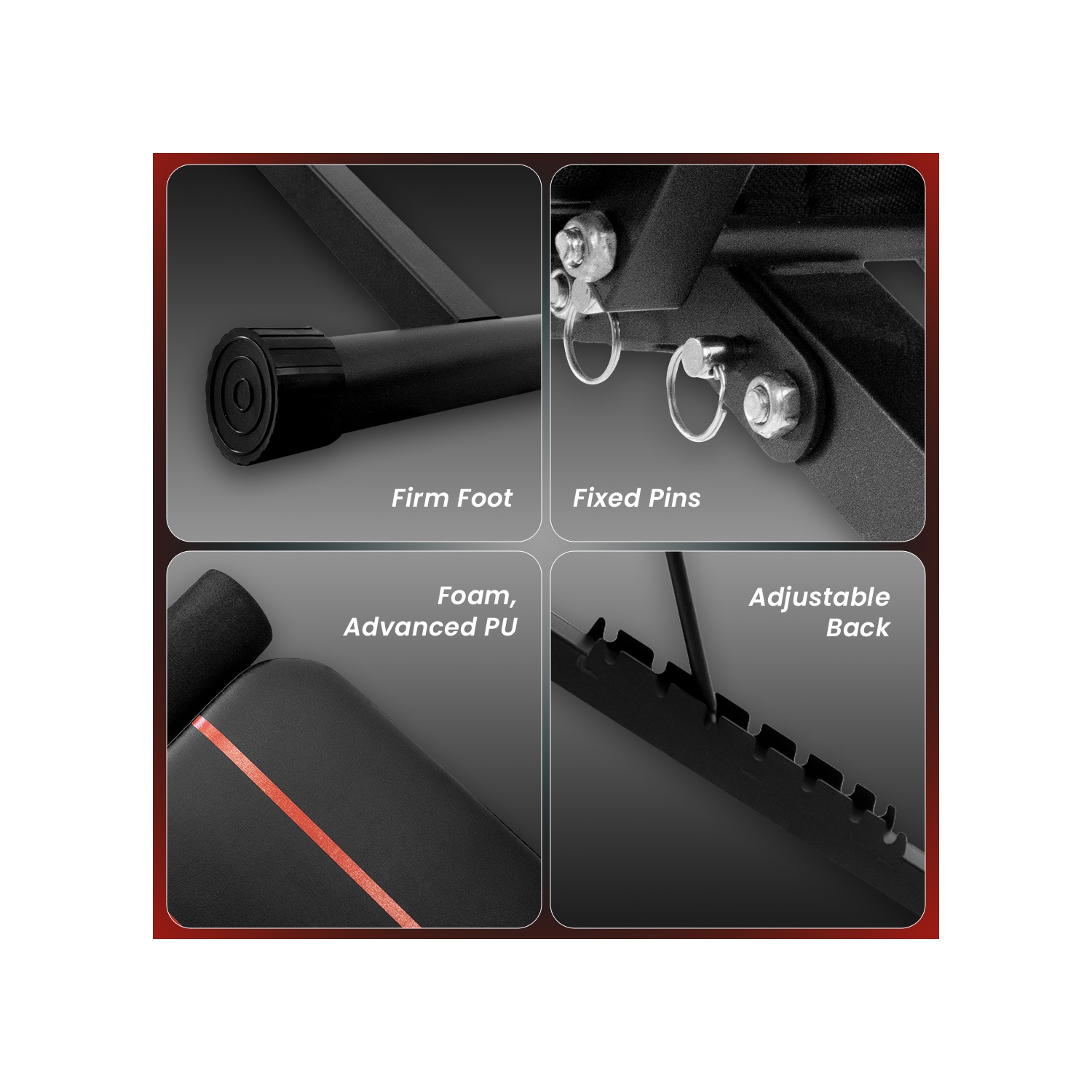 Banc de musculation ajustable et pliable MotionGrey, banc de musculation, banc d'entraînement pliable réglable pour entraînement musculaire complet,