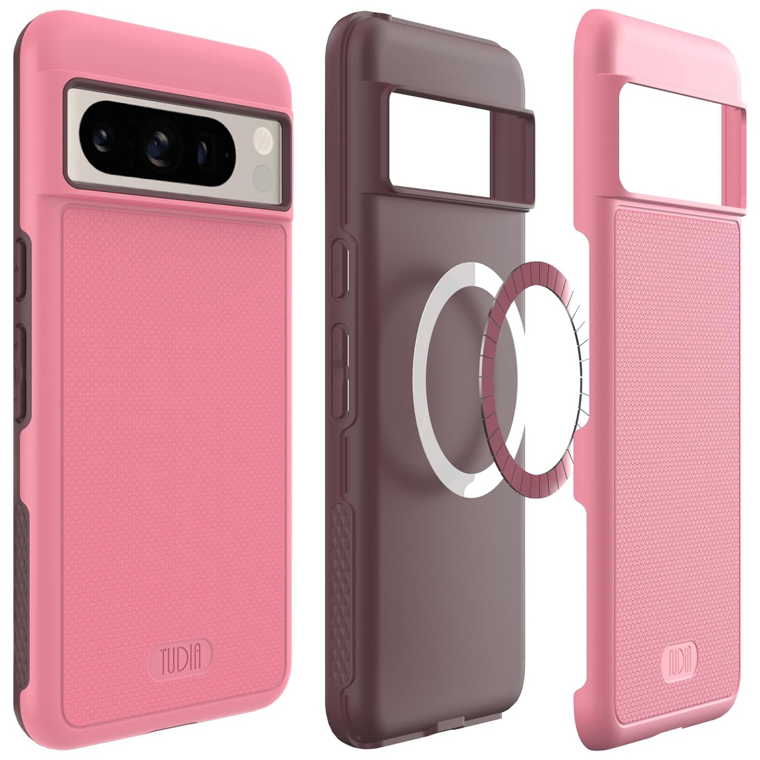 Étui MergeGrip de TUDIA pour Pixel 8 Pro de Google avec MagSafe - Rose fumé