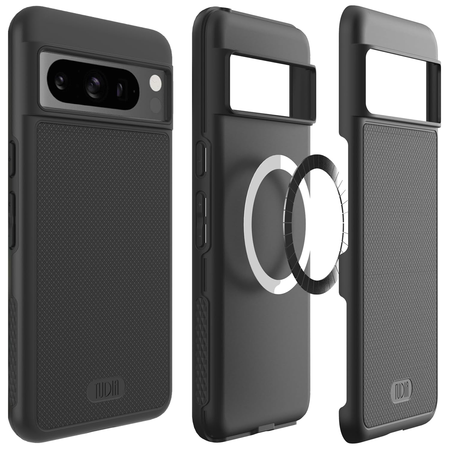 Étui MergeGrip de TUDIA compatible avec MagSafe pour Pixel 8 Pro de Google - Noir mat