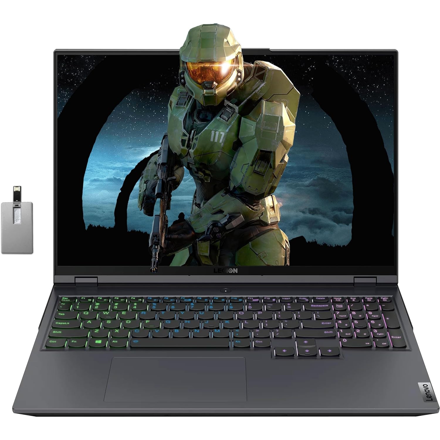 Lenovo Legion 5 Pro 16" Anti-Glare WQXGA 165Hz Gaming Laptop, Intel Core i7-12700H, Nvidia GeForce RTX 3070, 2TB SSD, 32GB RAM, Win 11 Pro, Grey, 32GB Hotface USB Card