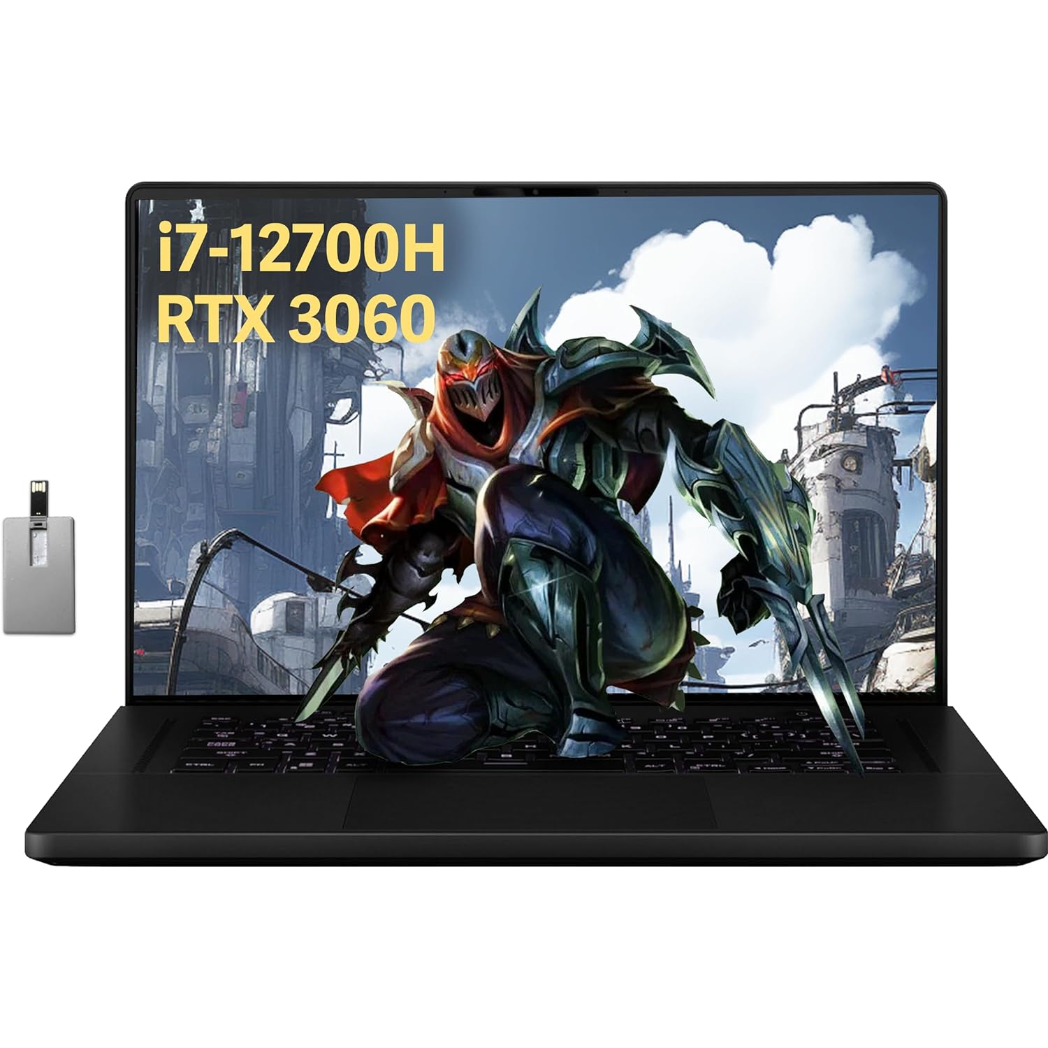 ASUS ROG Zephyrus M16 16" 165Hz IPS Type WUXGA, Gaming Laptop, Intel Core i7-12700H, 2TB PCIe SSD, 16GB DDR5 RAM, GeForce RTX 3060, Backlit Keyboard, Win 11, 32GB Hotface USB Card