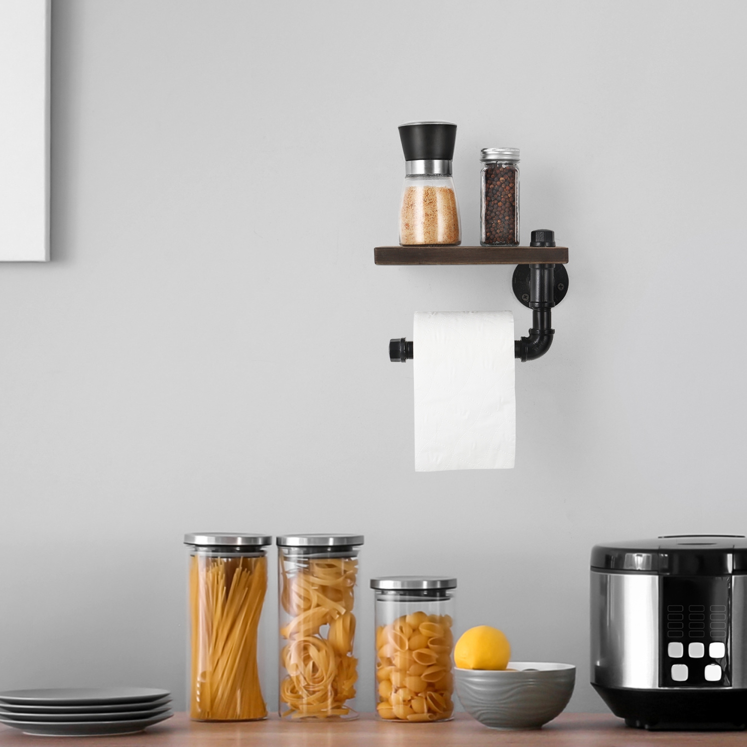 Tubular Toilet Paper Holder - Bathroom Wall Mounting Brackets