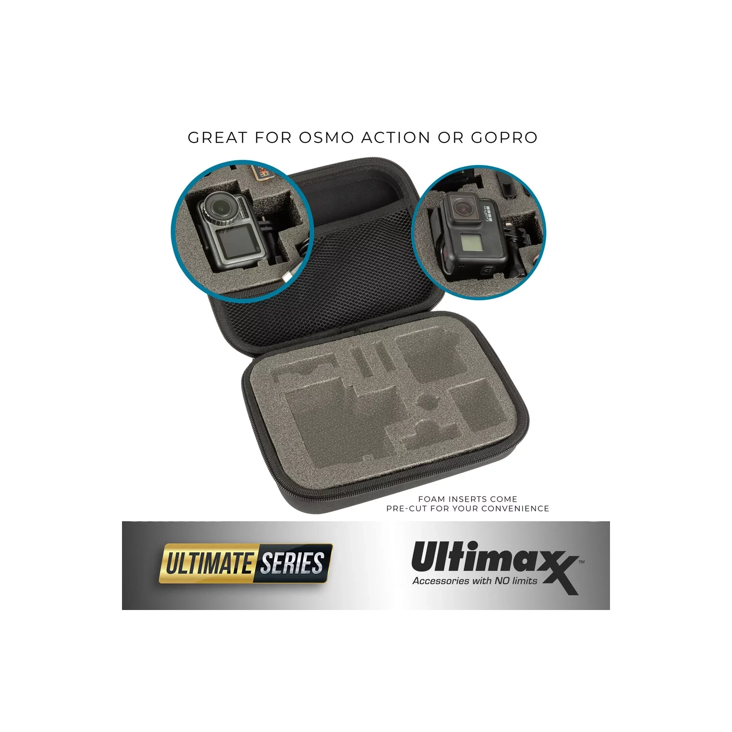 Étui de transport résistant à l'eau de taille moyenne pour Osmo action et GoPro Hero de DJI