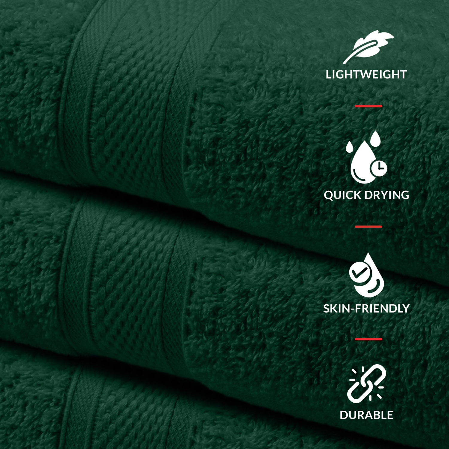 Canadian Linen Imperial Large Bath Towels Set, 27”x54” 4 Pack, Soft Absorbent Cotton Lightweight Quick Dry Towel for Home Spa Hair Salon, Hunter Green