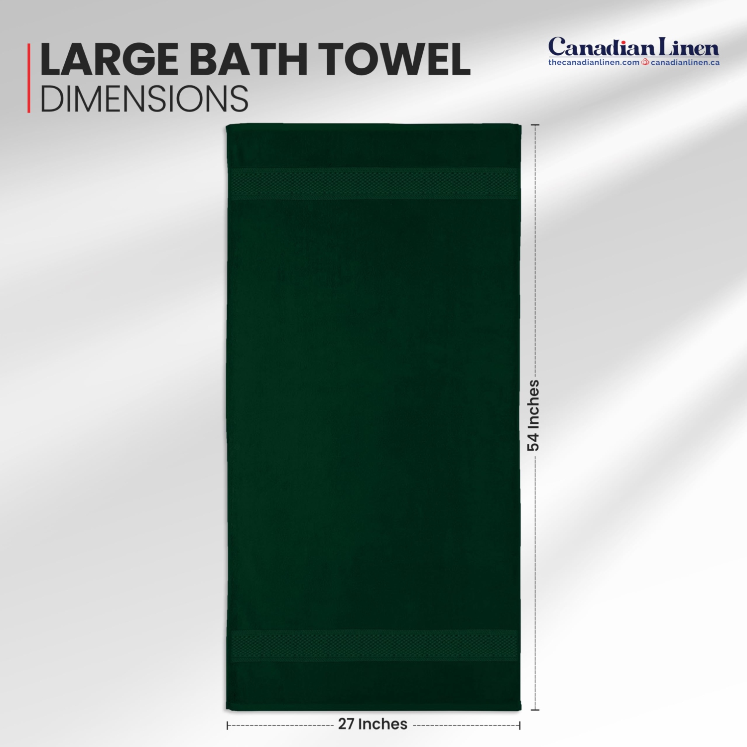 Canadian Linen Imperial Large Bath Towels Set, 27”x54” 4 Pack, Soft Absorbent Cotton Lightweight Quick Dry Towel for Home Spa Hair Salon, Hunter Green