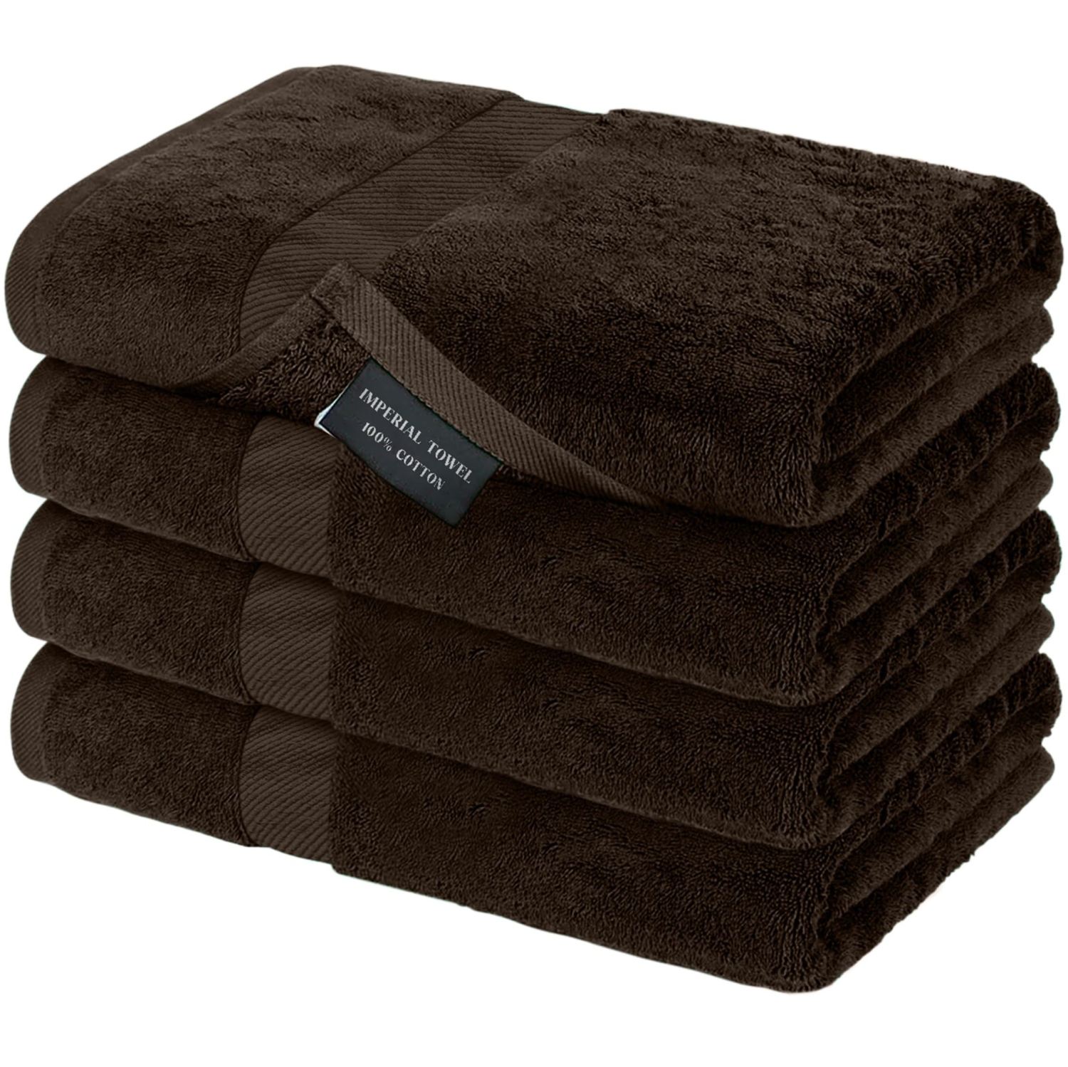 Canadian Linen Imperial Large Bath Towels Set, 27”x54” 4 Pack, Soft Absorbent Cotton Lightweight Quick Dry Towel for Hotels Beauty Salon Motels, Brown