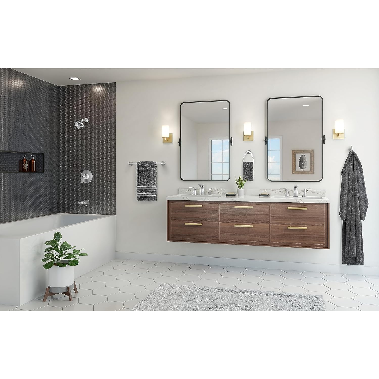 Pfister Karci Bathroom Sink Faucet, 8-Inch Widespread, 2-Handle, 3-Hole, Polished Chrome Finish, LF049KACC