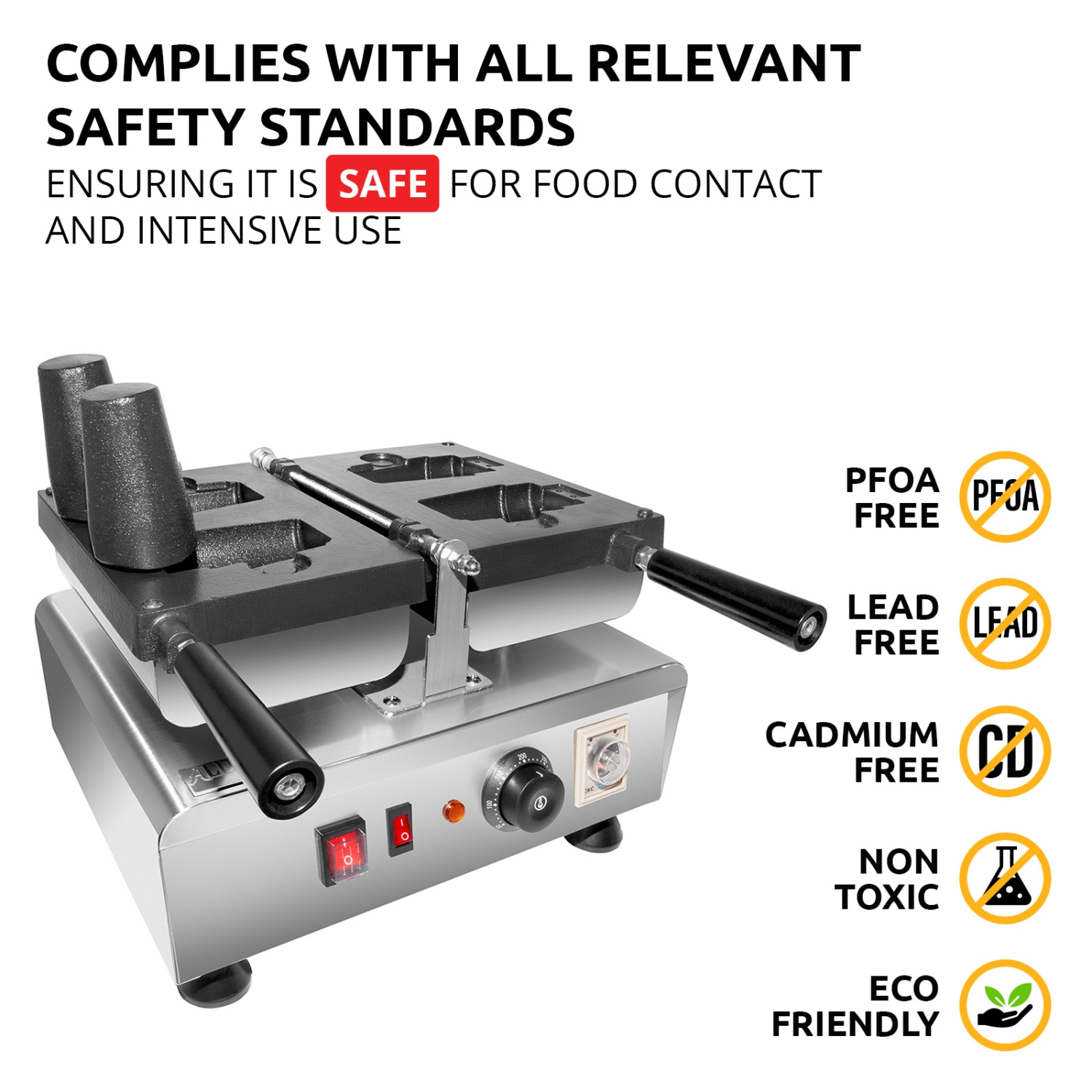 AP-188 Waffle Coffee Cup Maker | 2 Pcs | 3-Layer Japanese Nonstick Coating | 110V