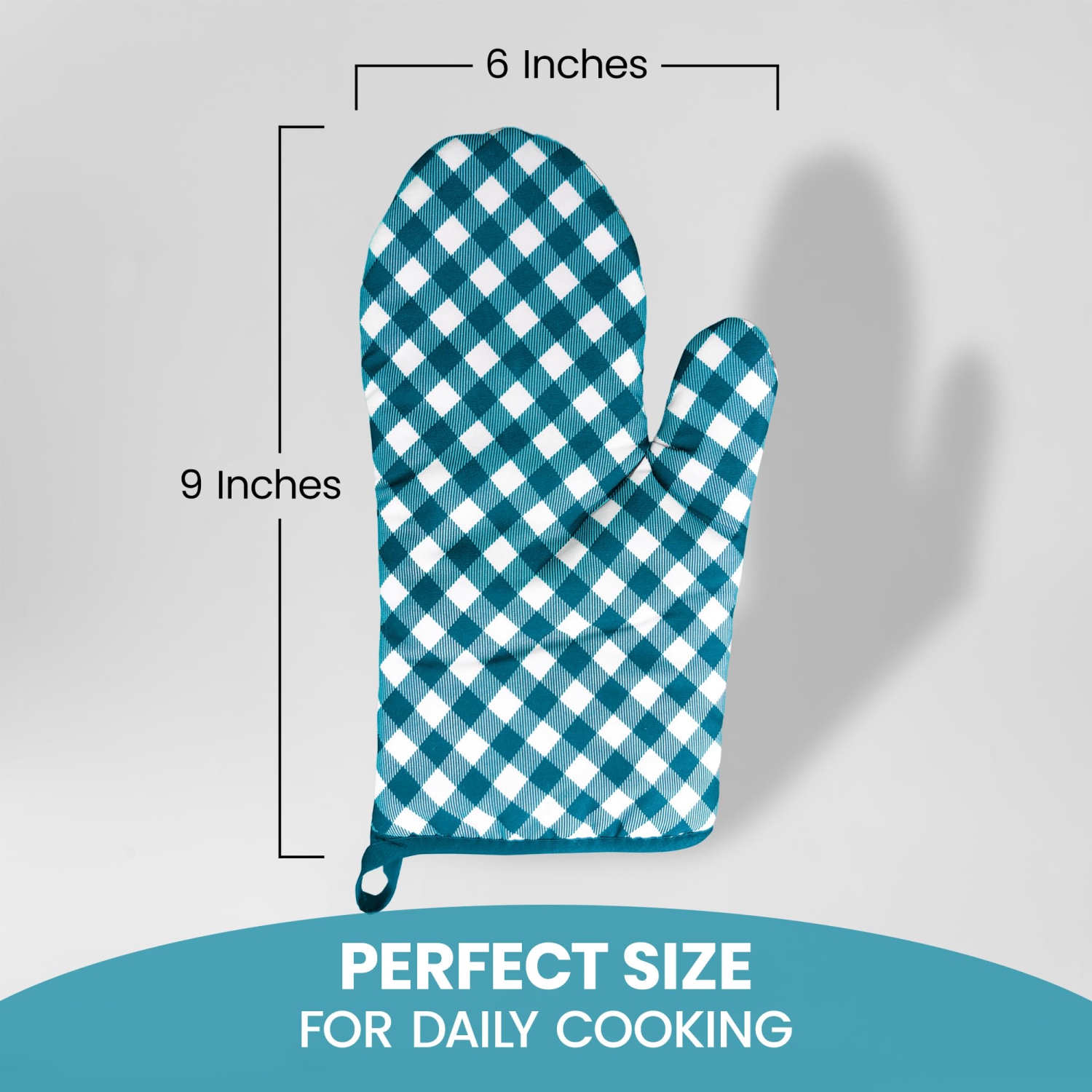 Canadian Linen Oven Mitts, 180°C Heat Resistant Cotton Non Slip Grip Terrycloth Gloves for Kitchen Microwave Cooking Baking Grilling BBQ Gloves, Blue