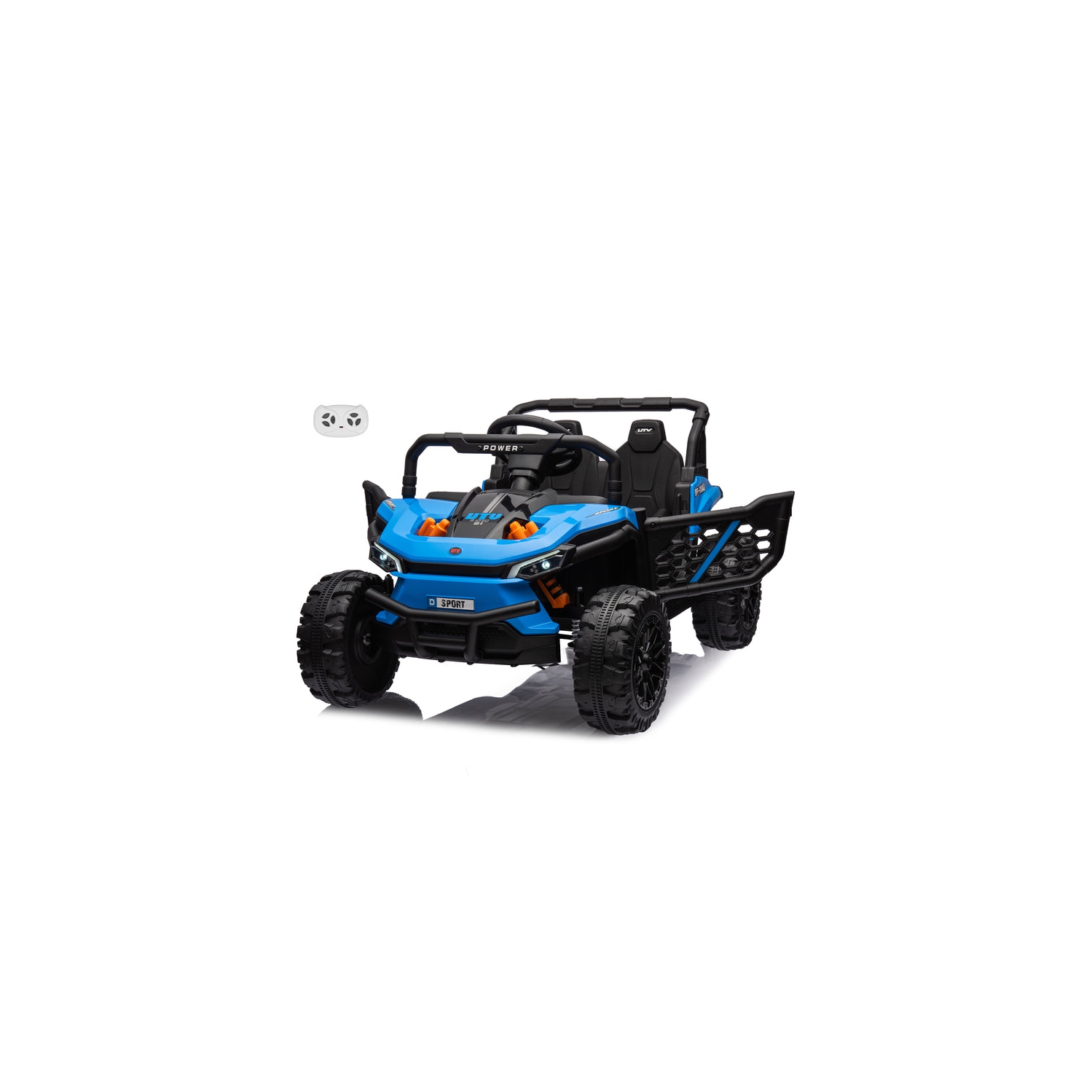 VOLTZ TOYS 1 Seater Ride-On Car, 12V 2WD UTV Buggy Electric Car with Parental Remote Control, Working Doors and LED Lights