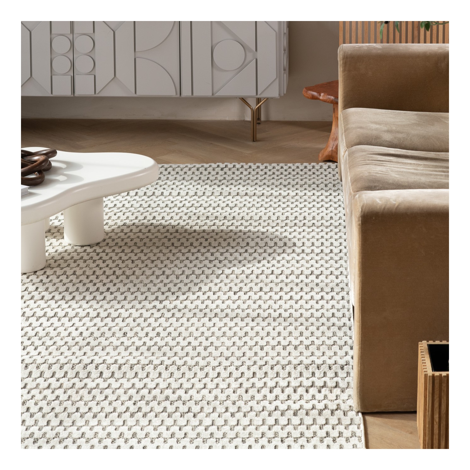 Rug Branch Lavinia Contemporary Geometric Cream/Beige Indoor Area Rug