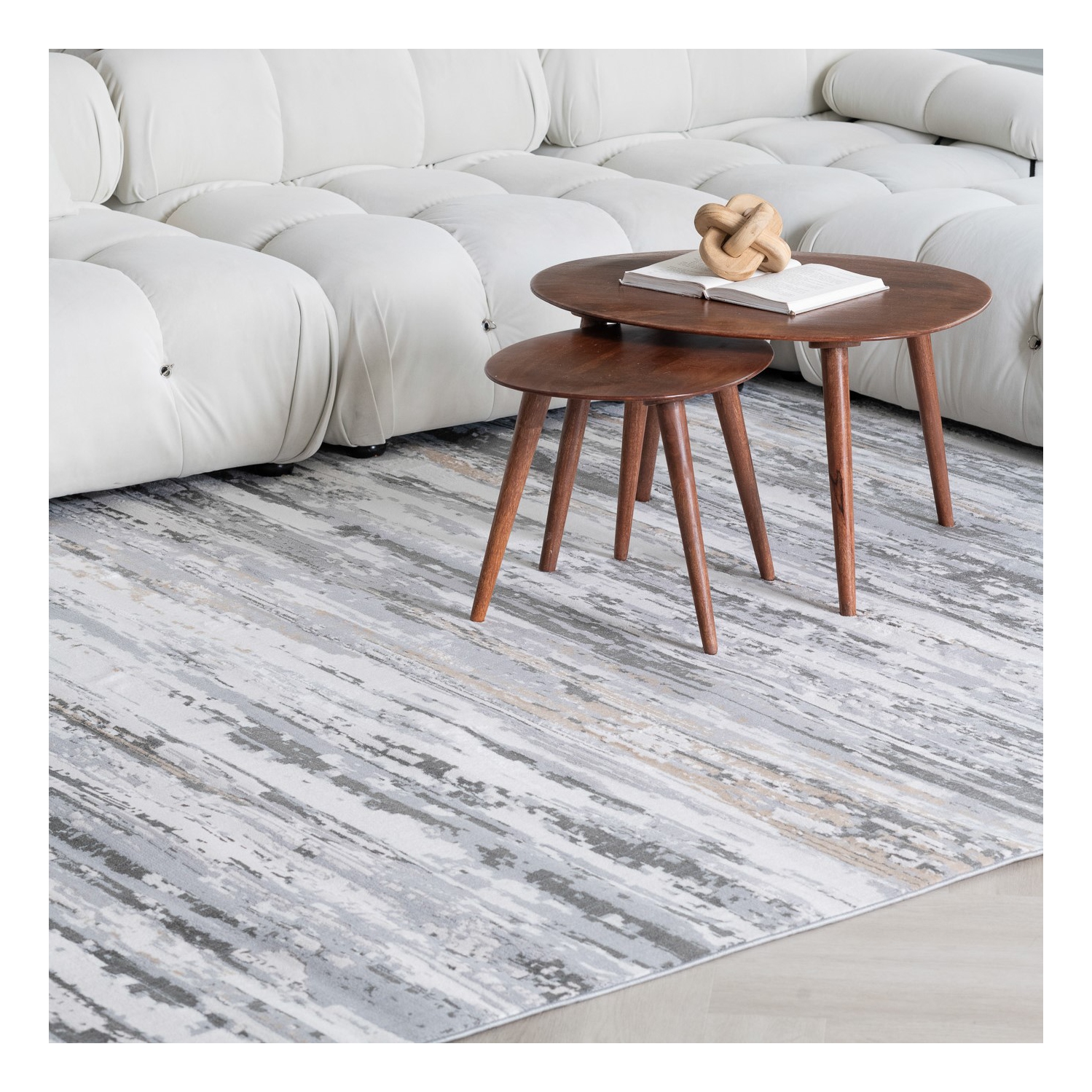 Rug Branch Nord Contemporary Abstract Grey/Beige Indoor Area Rug