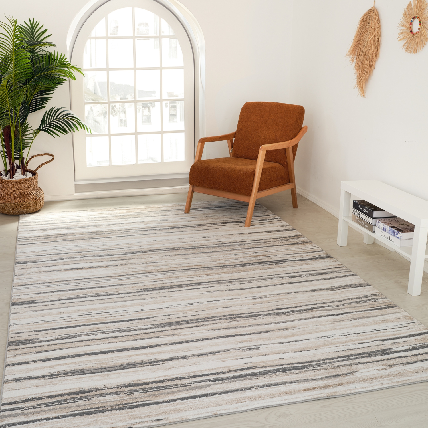 Rug Branch Nord Contemporary Abstract Grey/Beige Indoor Area Rug