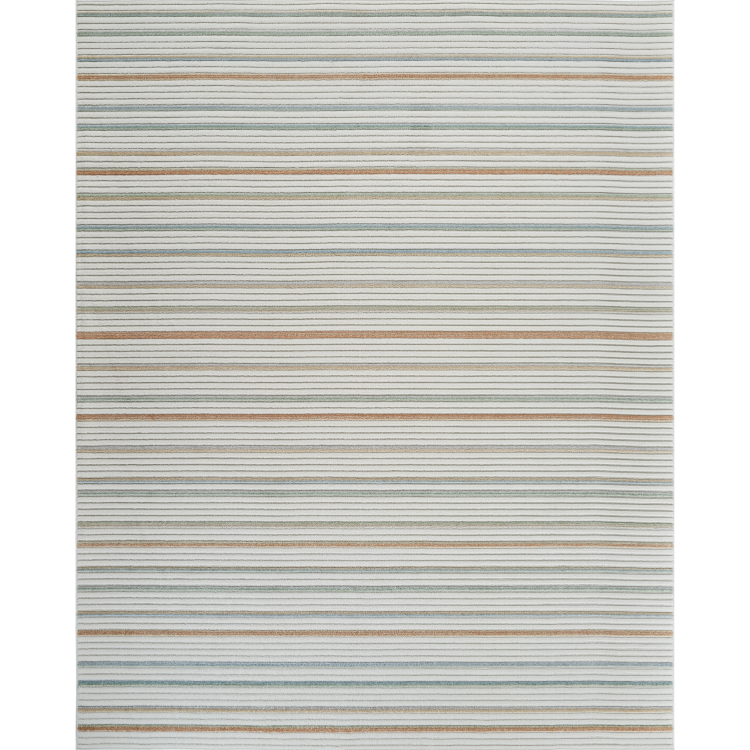 Tapis d'intérieur contemporain à rayures crème/beige Solena Branch