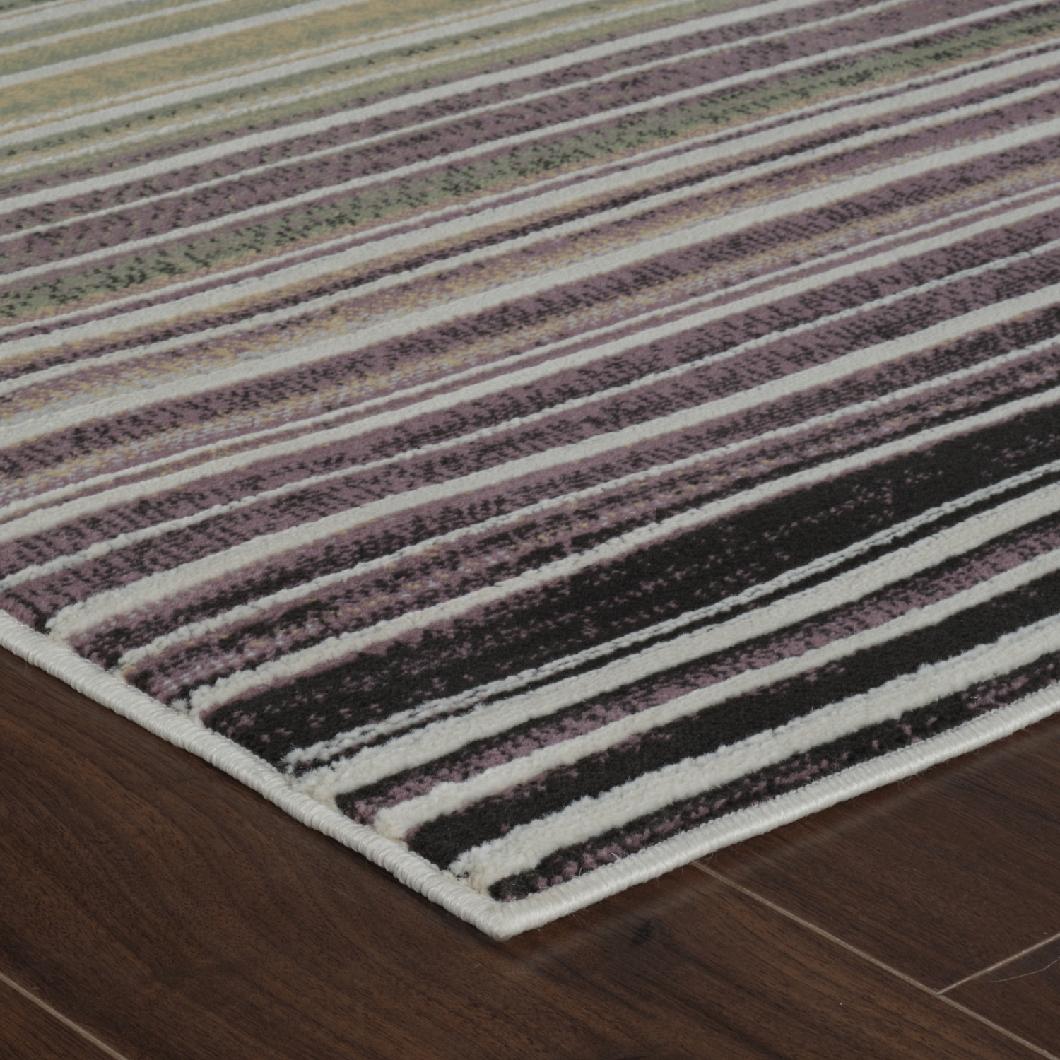 Rug Branch Mika Contemporary Striped Beige/Blue Indoor Area Rug