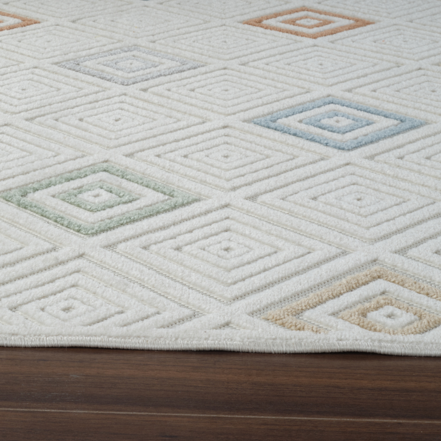 Tapis d'intérieur contemporain à rayures crème/beige Kavari Branch