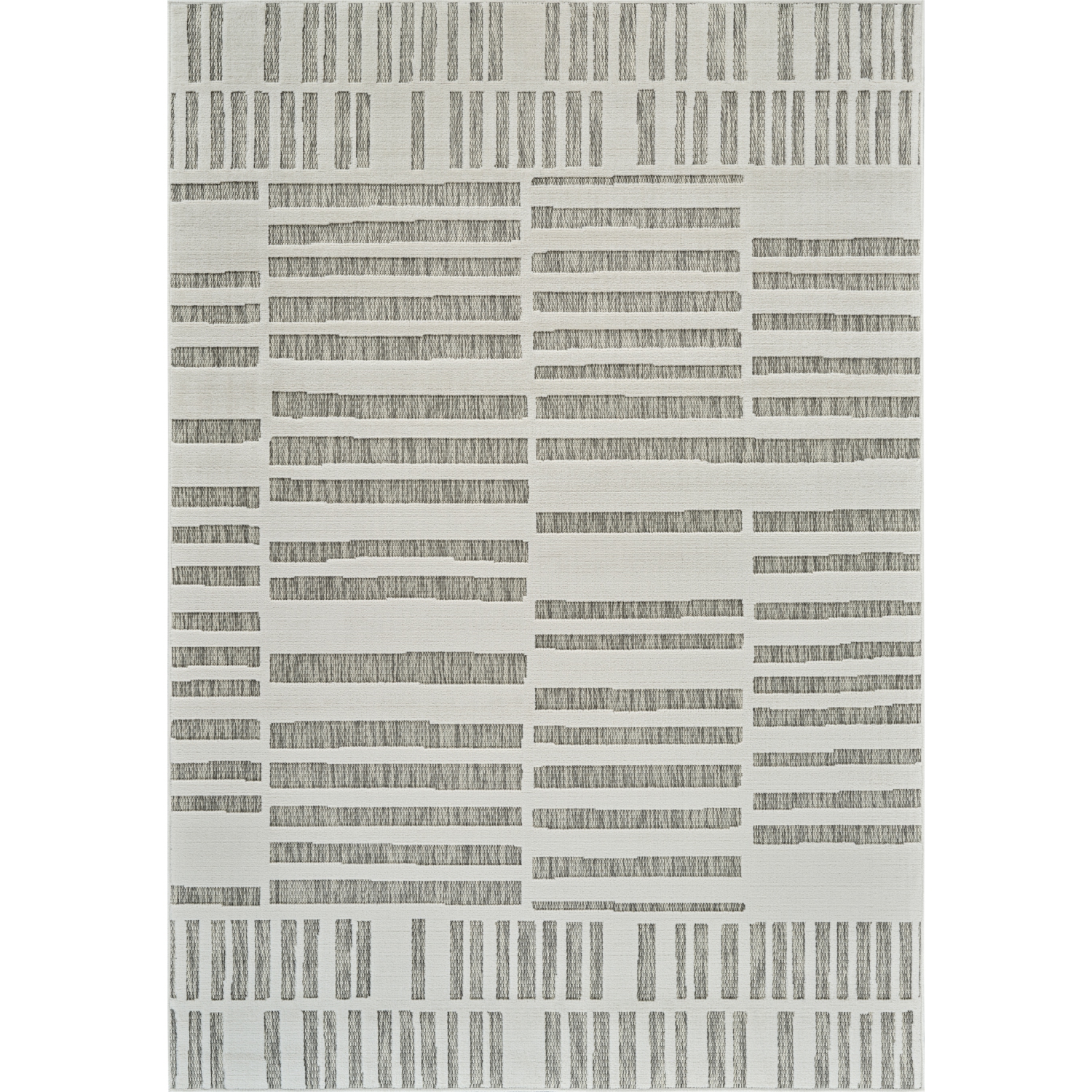 Tapis d'intérieur contemporain à rayures crème/beige Branch Linea