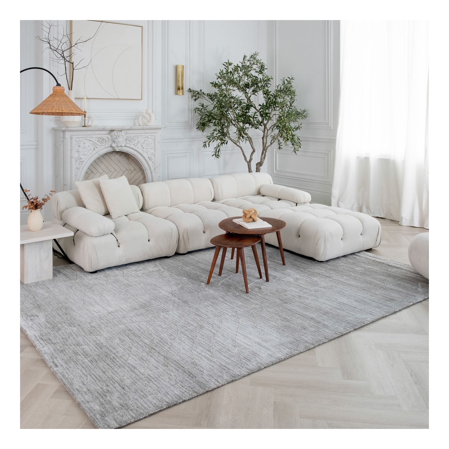 Rug Branch Rahil Comtemporary Abstract Grey/Cream Indoor Area Rug