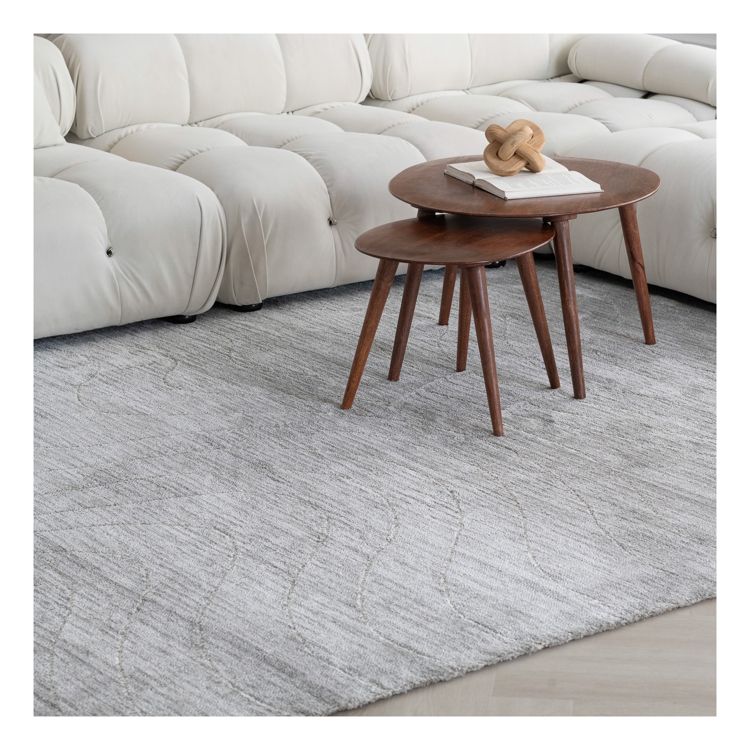 Rug Branch Rahil Comtemporary Abstract Grey/Cream Indoor Area Rug