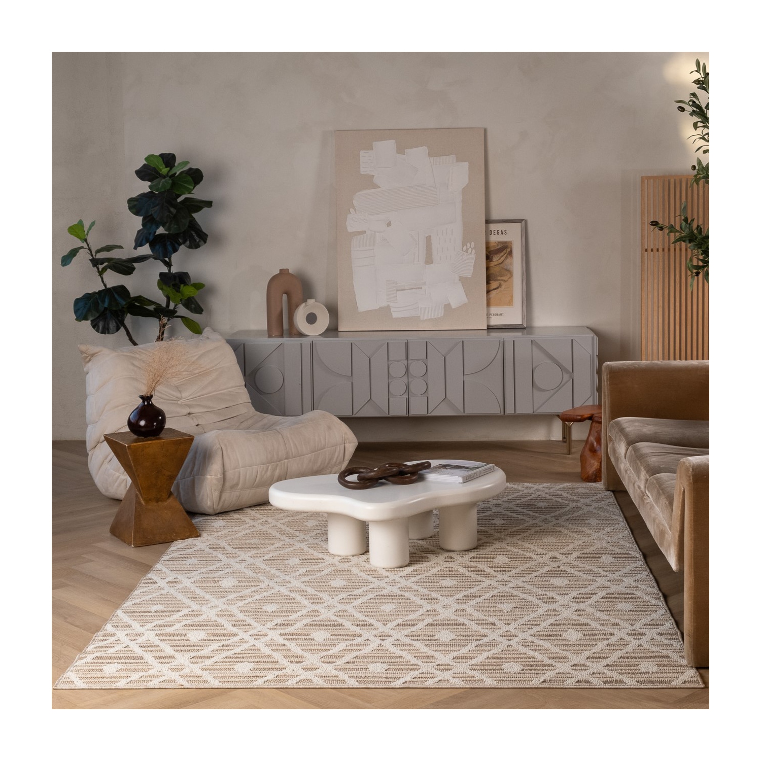 Rug Branch Sela Transitional Trellis Brown/Cream Indoor Area Rug