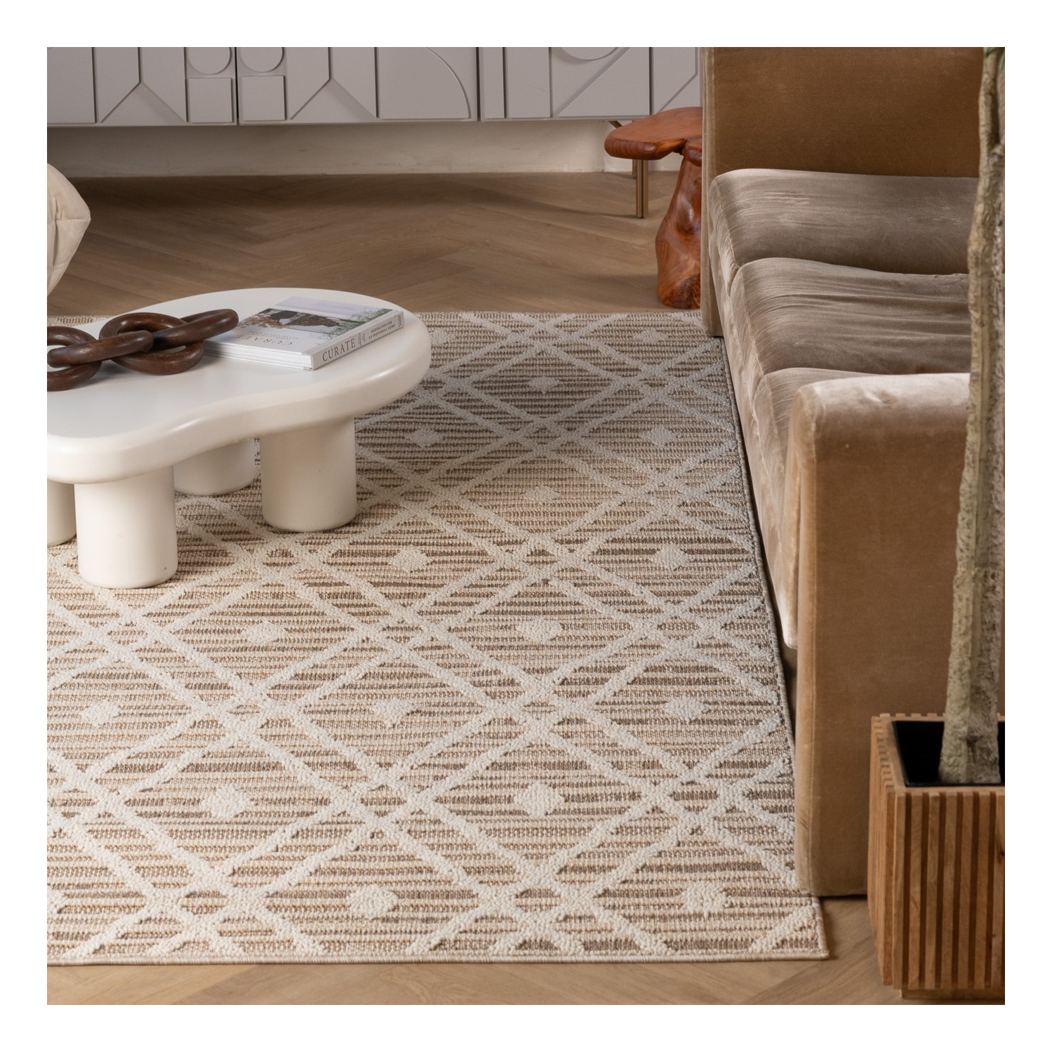 Rug Branch Sela Transitional Trellis Brown/Cream Indoor Area Rug