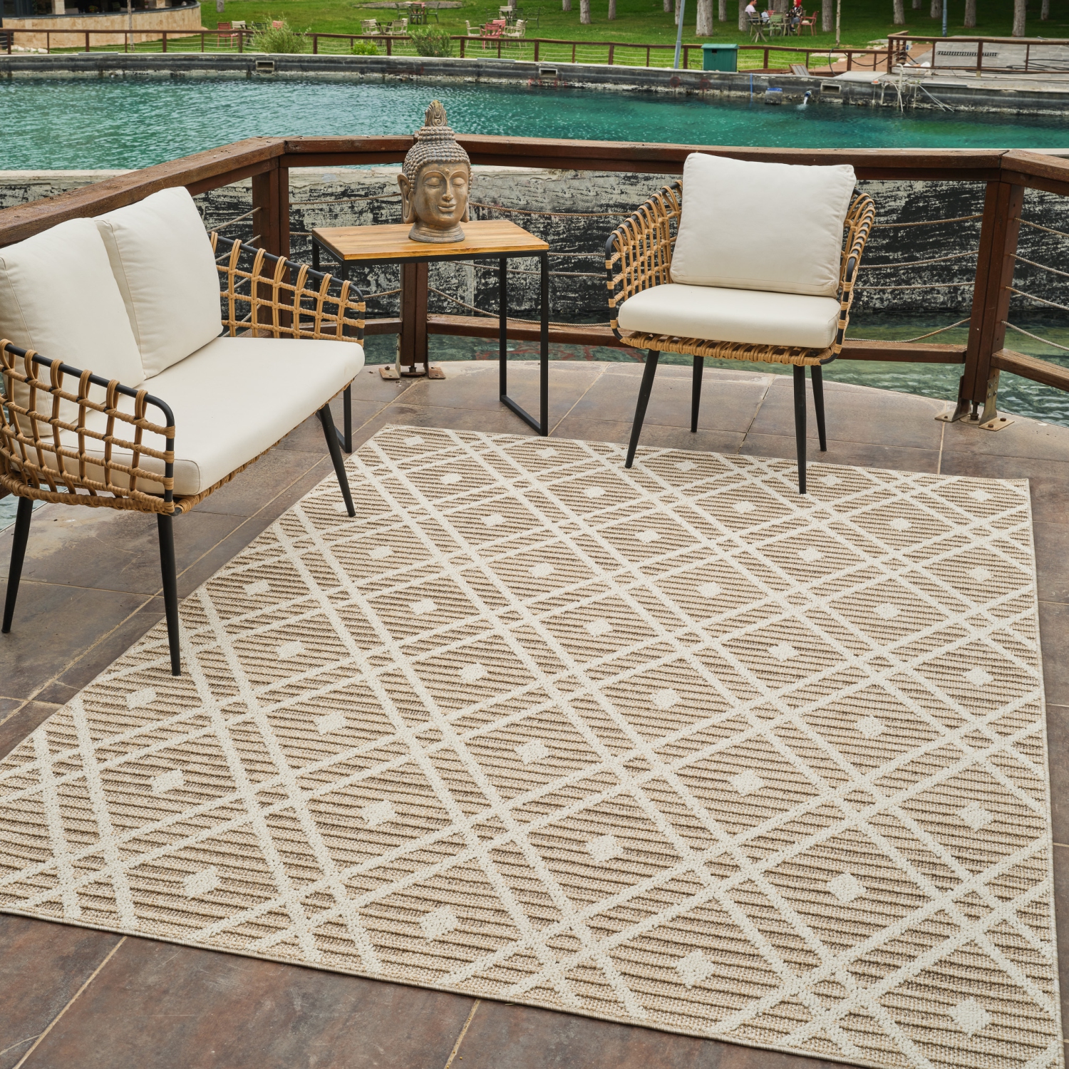 Rug Branch Sela Transitional Trellis Brown/Cream Indoor Area Rug