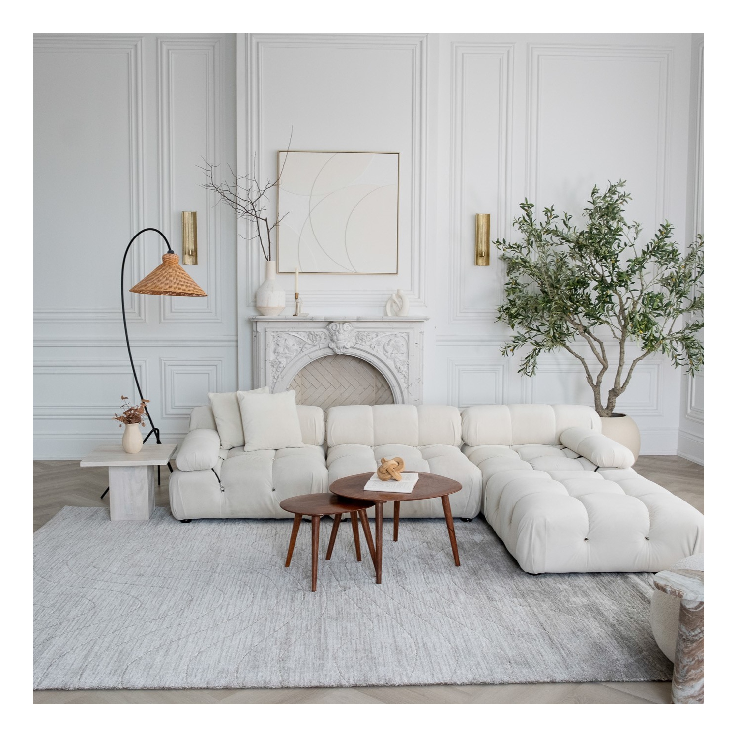 Rug Branch Rahil Comtemporary Abstract Grey/Cream Indoor Area Rug