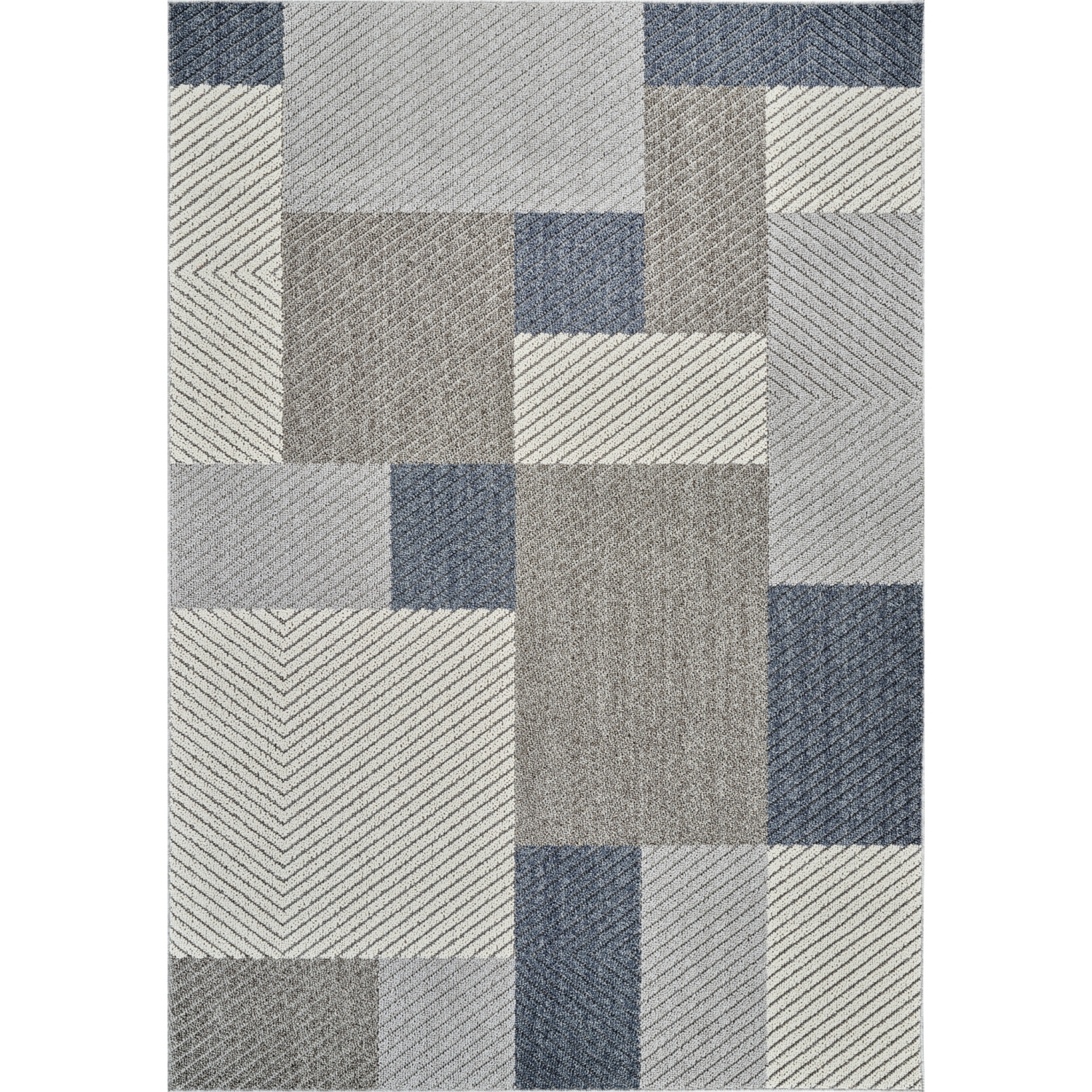 Rug Branch Mandala Contemporary Patchwork Grey/Blue Indoor Area Rug