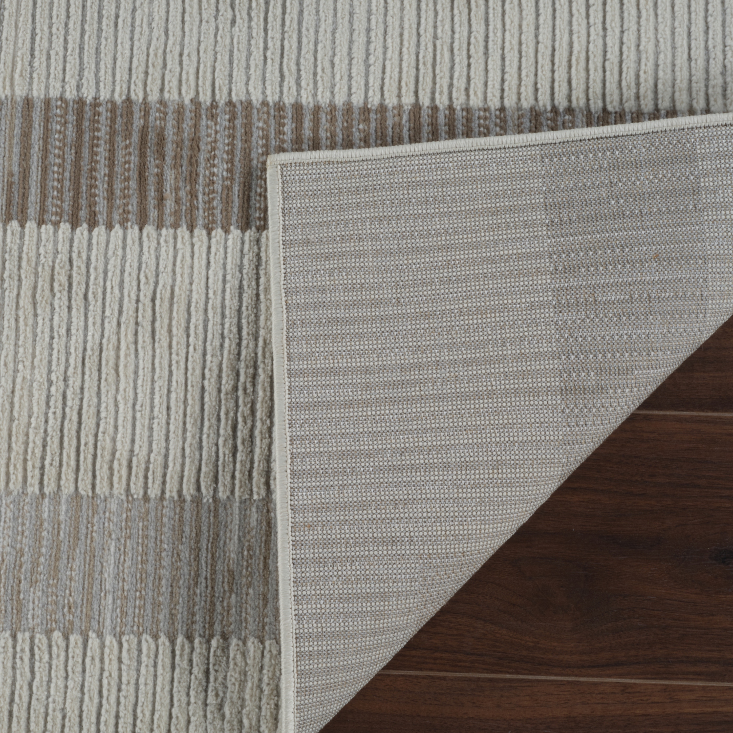 Tapis d'intérieur contemporain à motifs de runes beige/brun