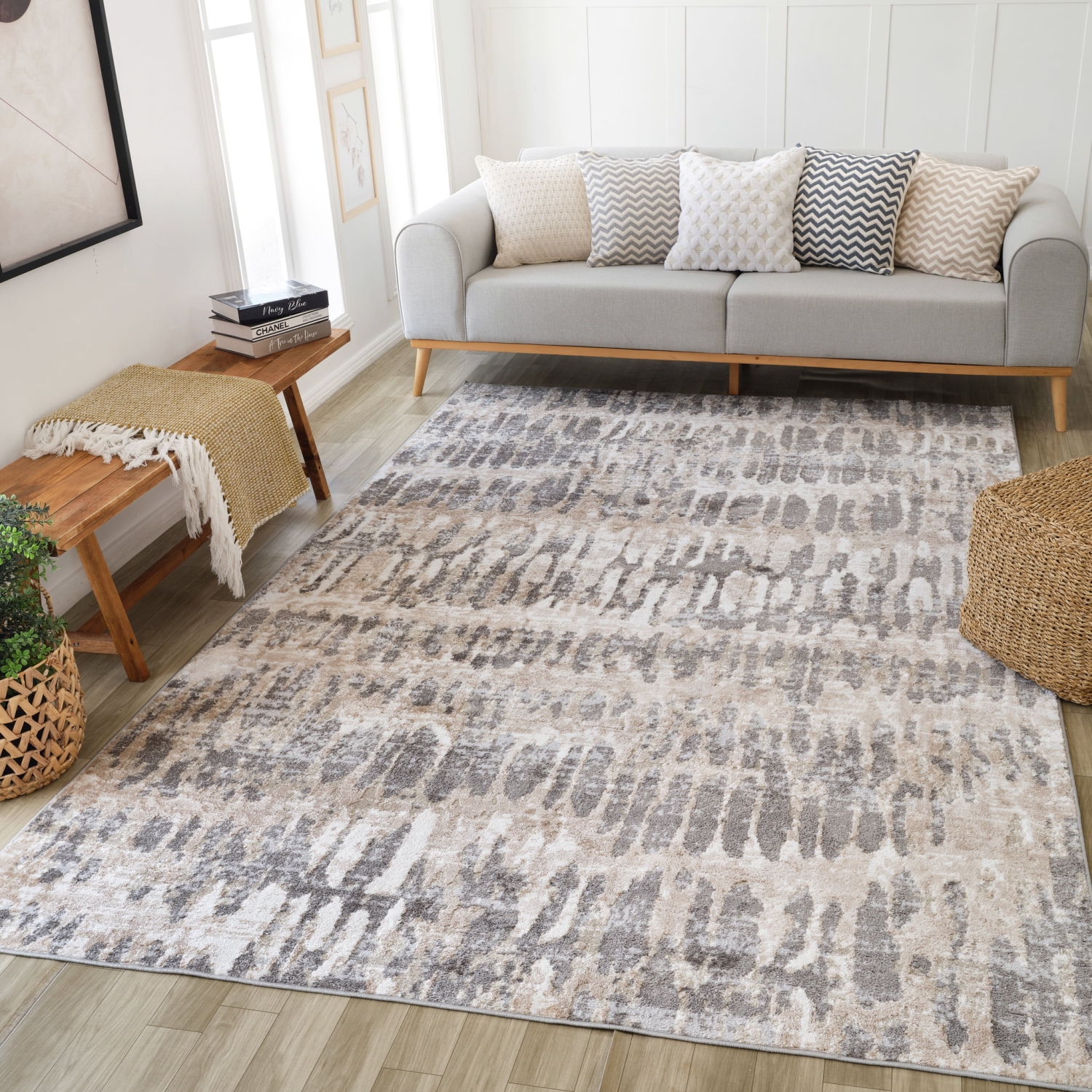 Rug Branch Galene Contemporary Abstract Beige/Cream Indoor Area Rug