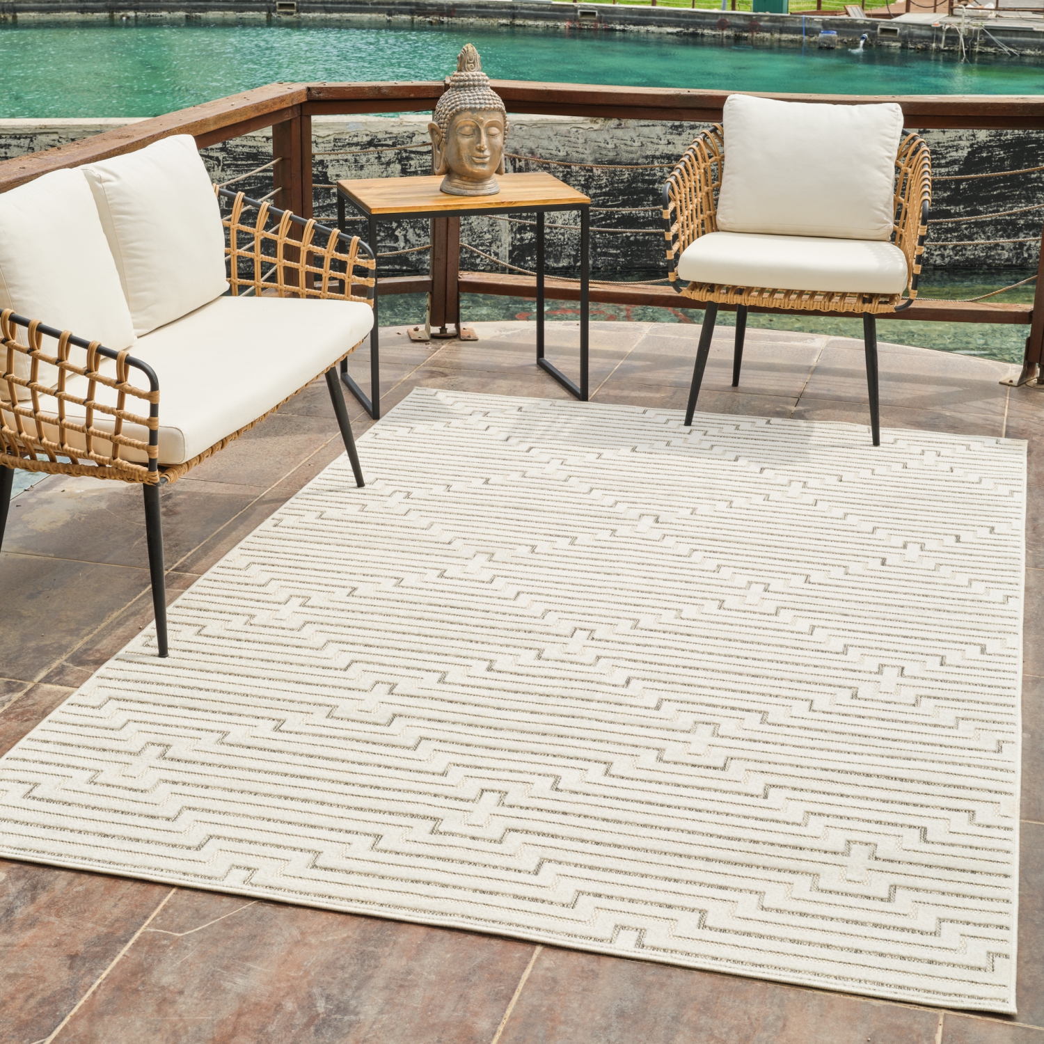 Rug Branch Ansel Contemporary Geometric Cream/Beige Indoor Area Rug