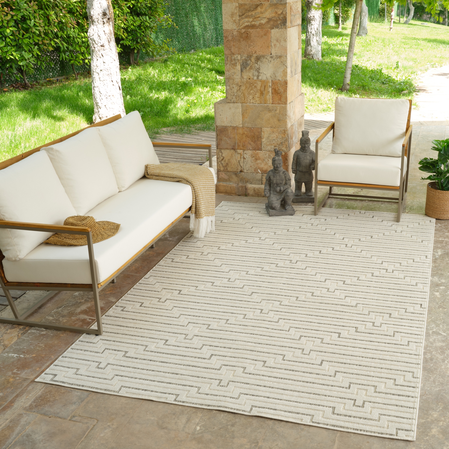 Rug Branch Ansel Contemporary Geometric Cream/Beige Indoor Area Rug