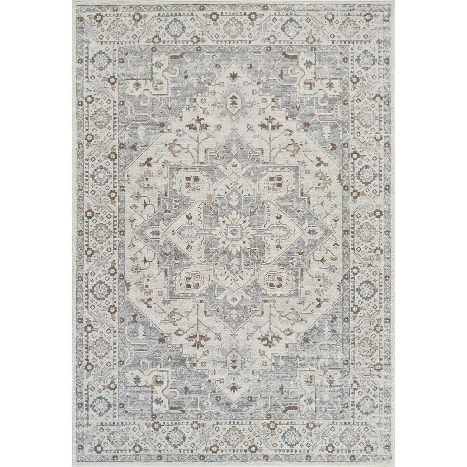 Rug Branch Rasan Contemporary Oriental Grey/Beige Indoor Area Rug