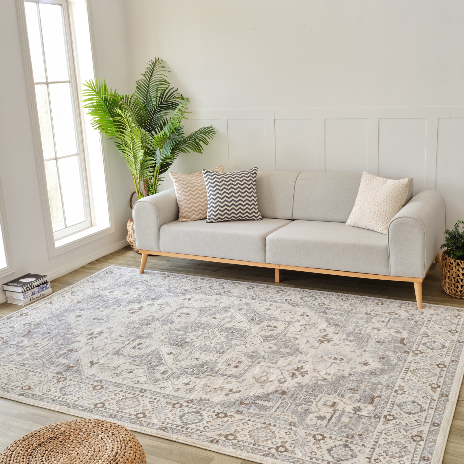 Rug Branch Rasan Contemporary Oriental Grey/Beige Indoor Area Rug