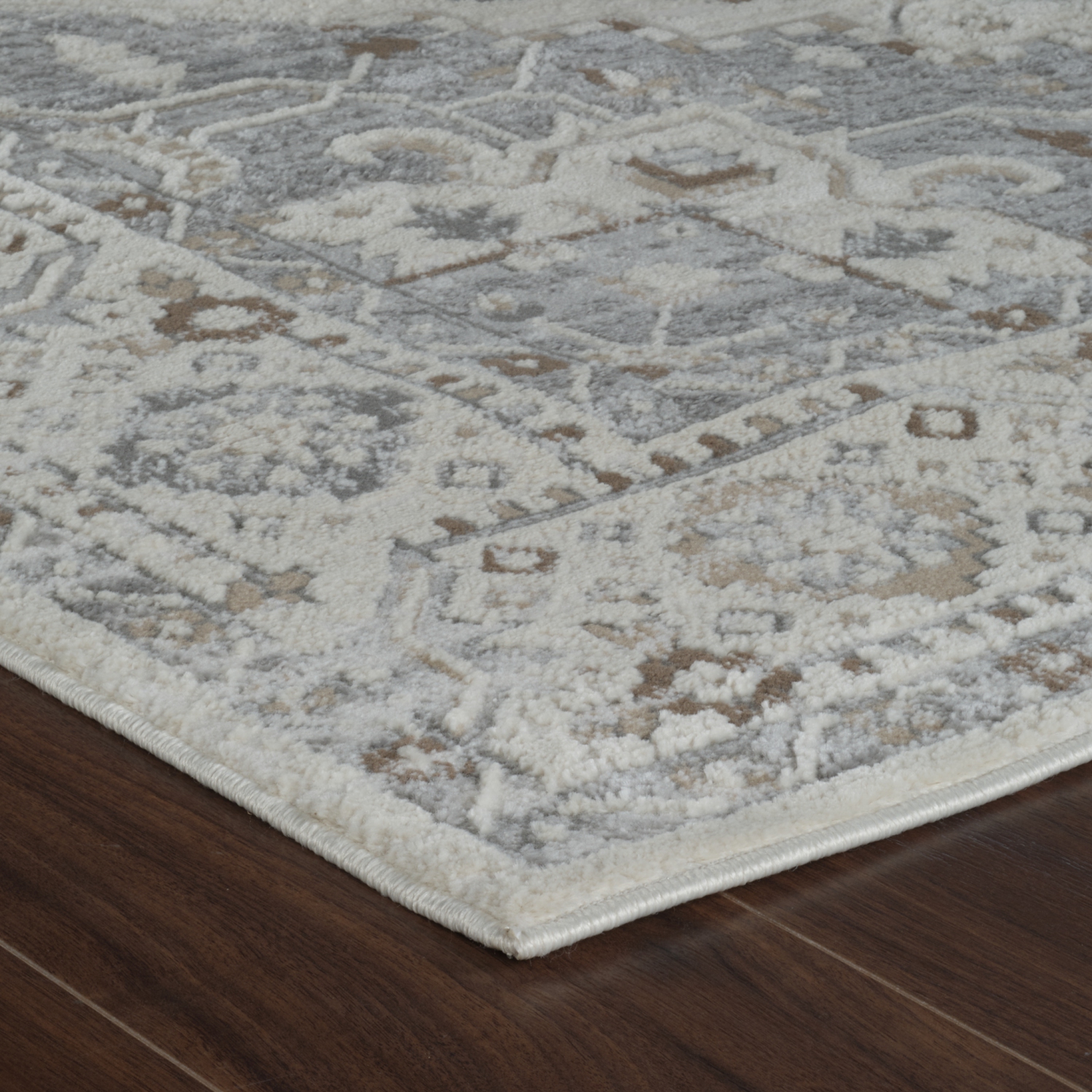 Rug Branch Rasan Contemporary Oriental Grey/Beige Indoor Area Rug