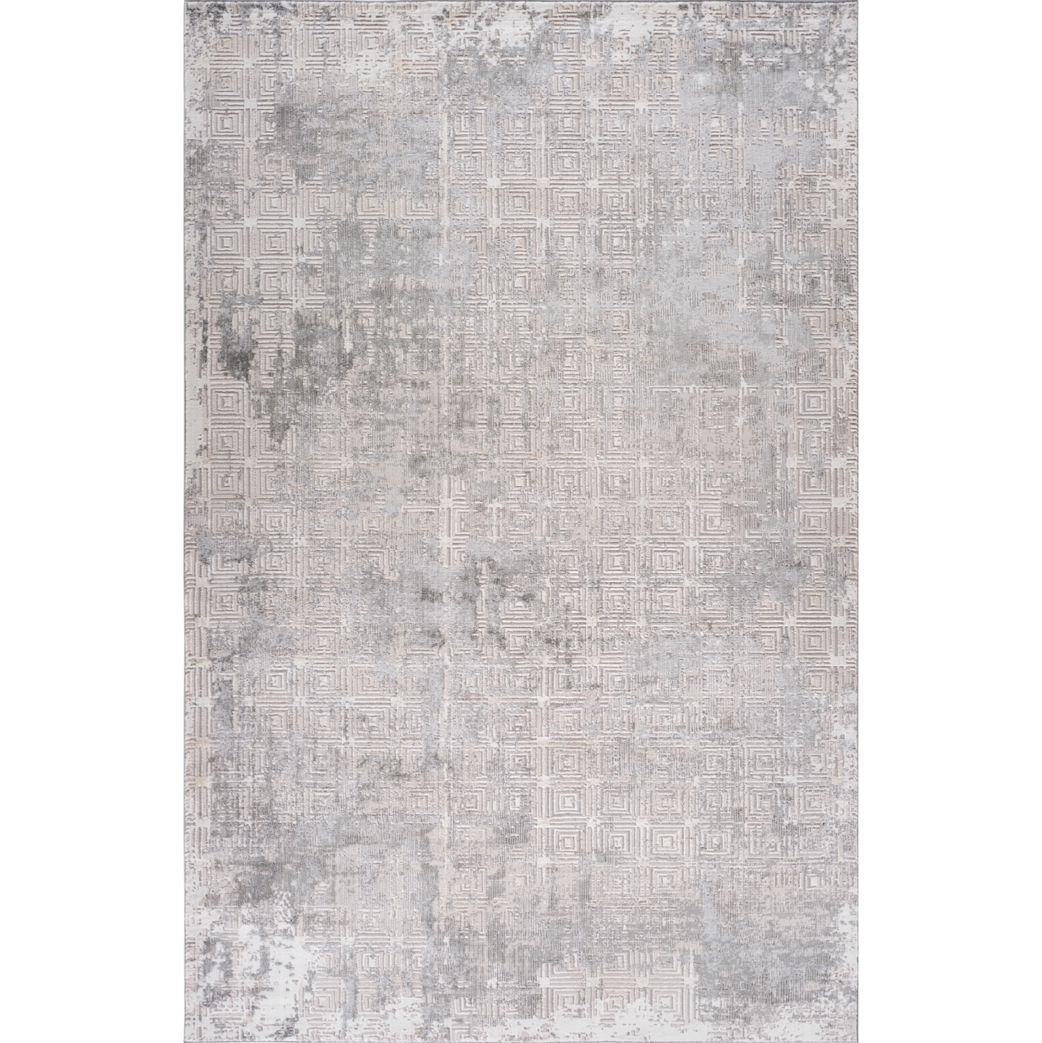 Tapis d'intérieur contemporain texturé Nordvik gris/beige