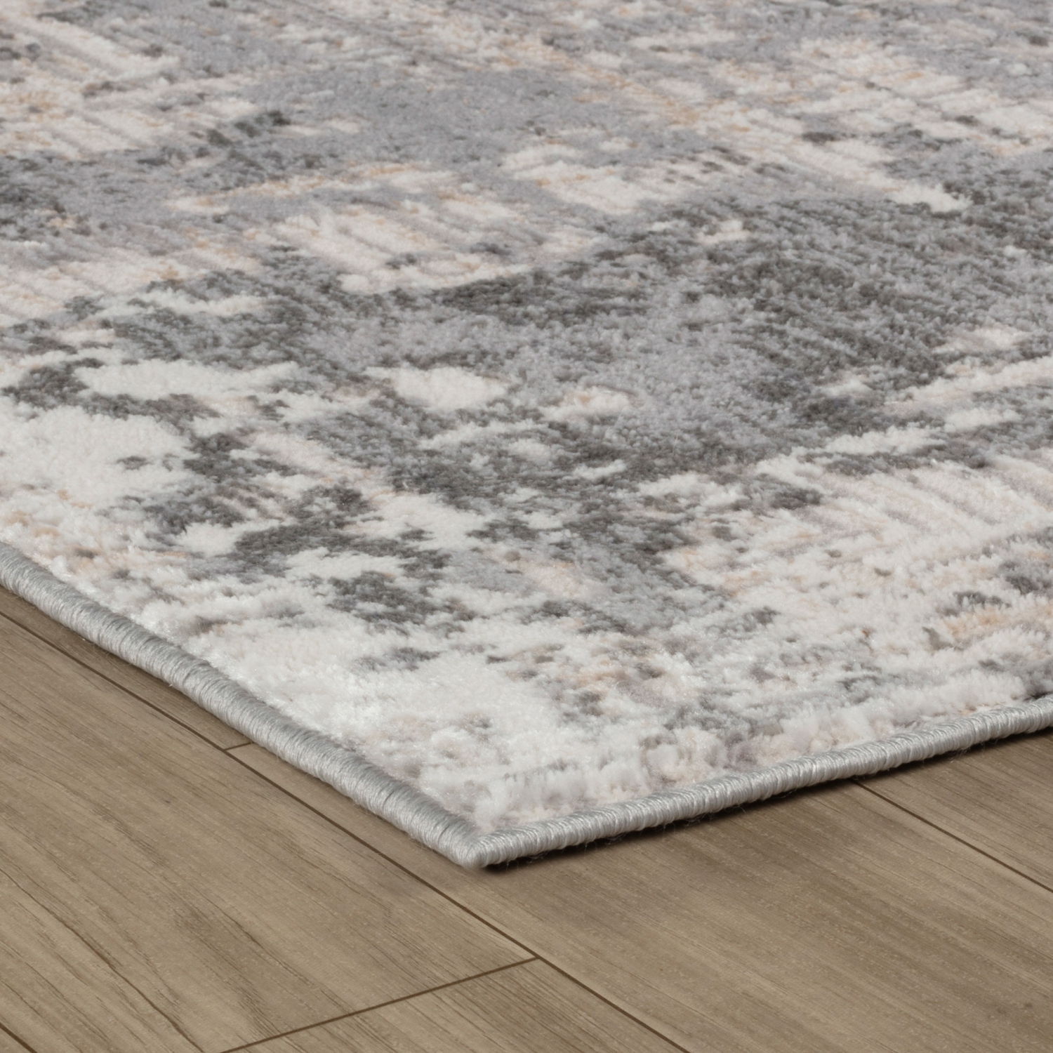 Tapis d'intérieur contemporain texturé Nordvik gris/beige