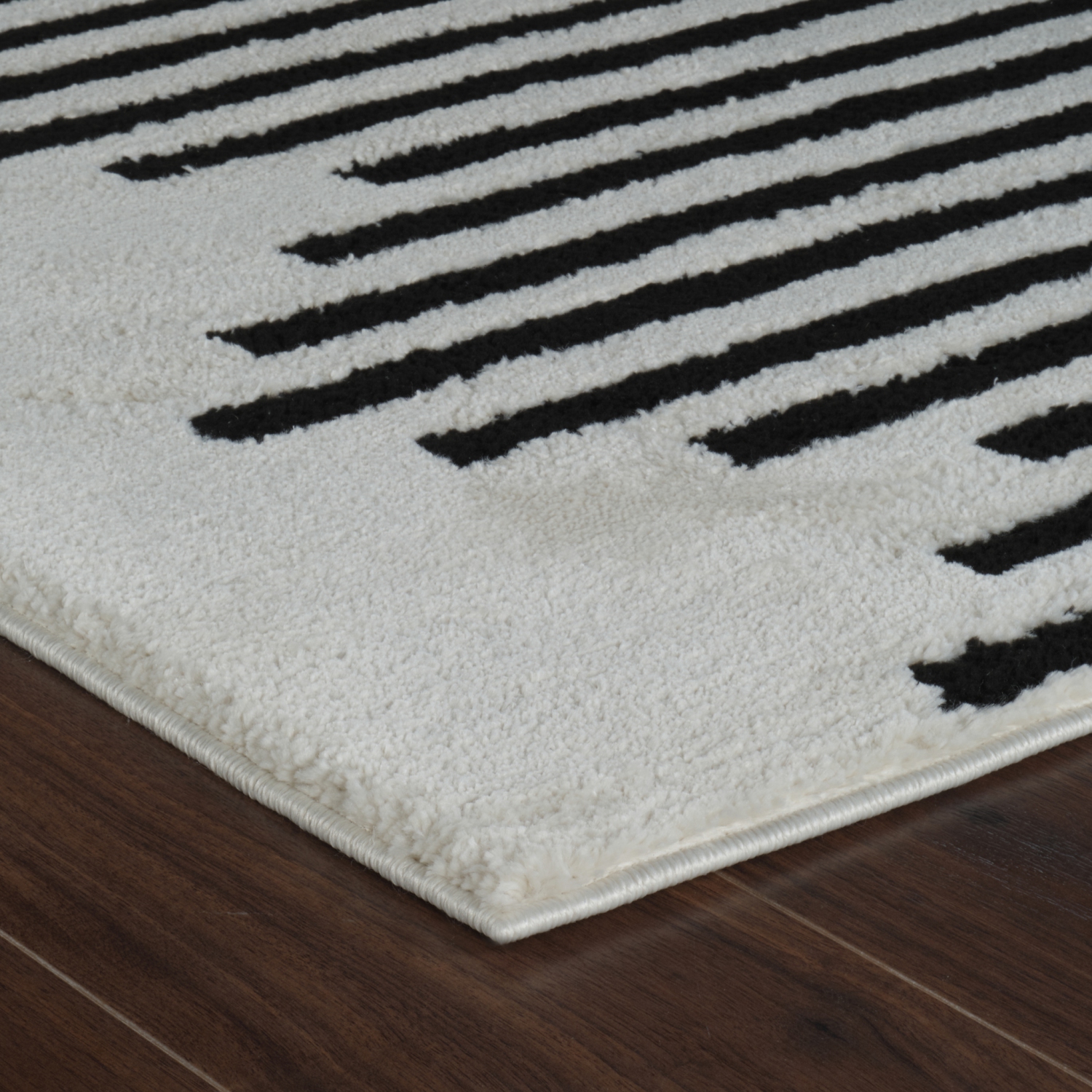 Rug Branch Shodo Modern Striped Cream/Black Indoor Area Rug