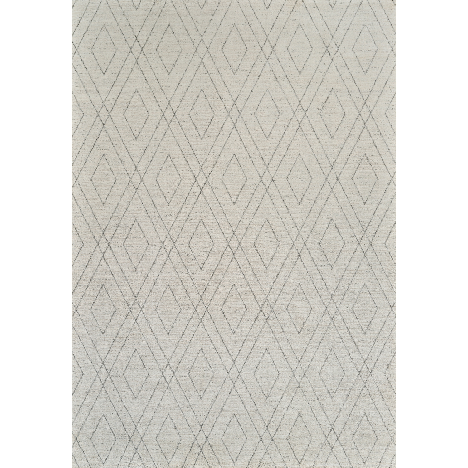 Tapis d'intérieur vert branche Eirene à motif géométrique comtemporain beige/gris