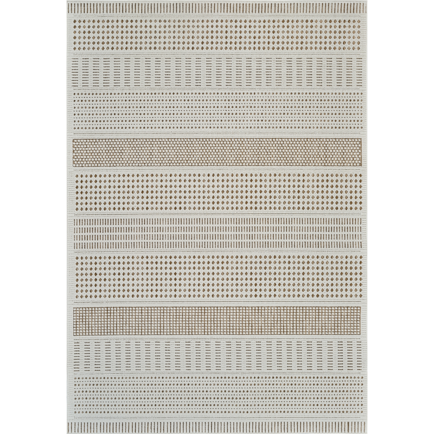 Tapis d'intérieur contemporain à motif géométrique beige/brun Azura Branch