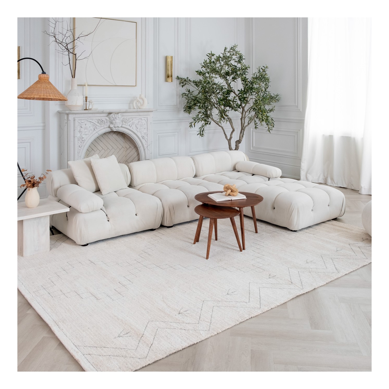 Tapis d'intérieur moderne Avela Boho beige/crème
