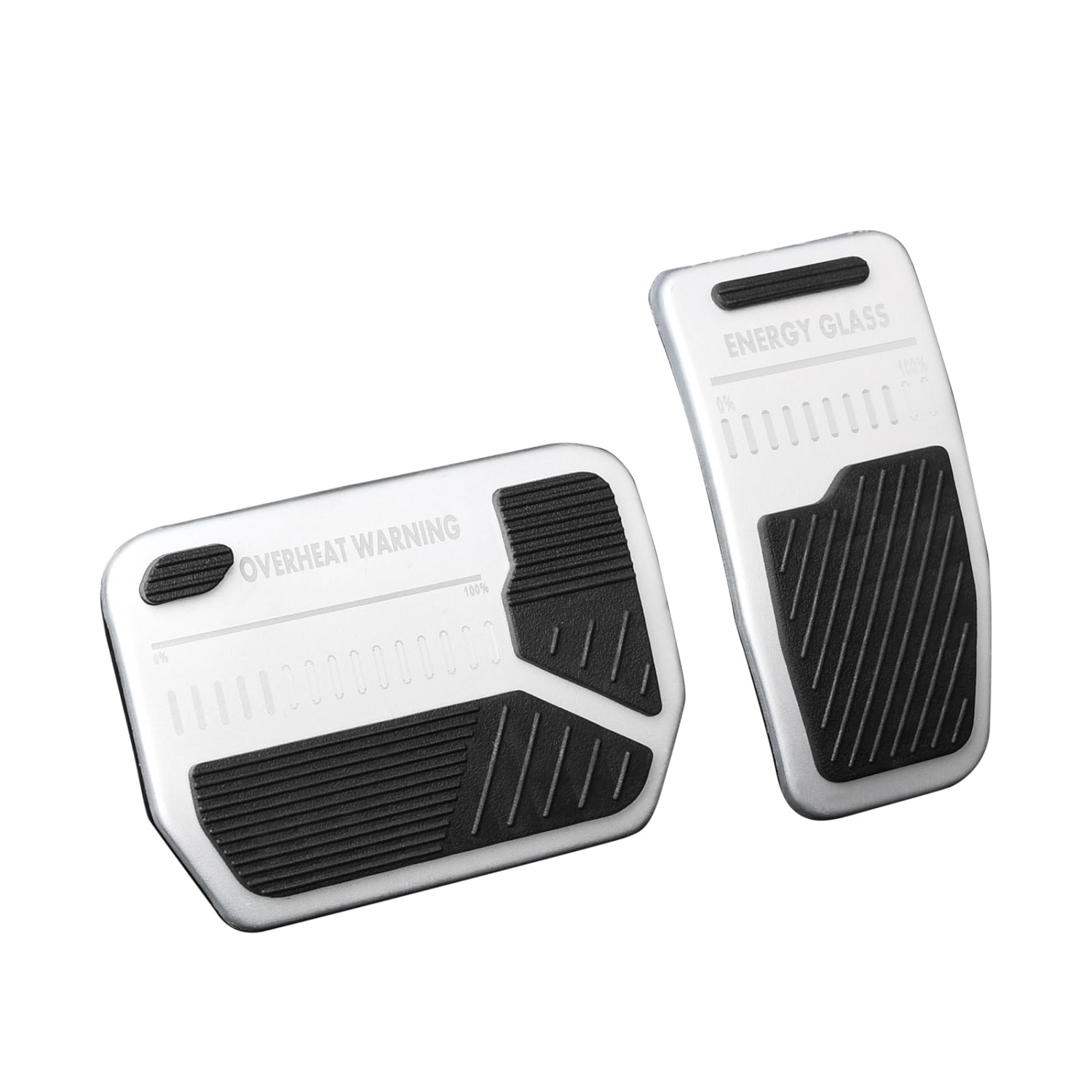 Upgraded Foot Pedal Pads Set for Tesla Model 3 Model Y, Non-Slip Performance Aluminum Car Accessories Brake & Accelerator Pedal Covers for Model 3/Y (Silver)