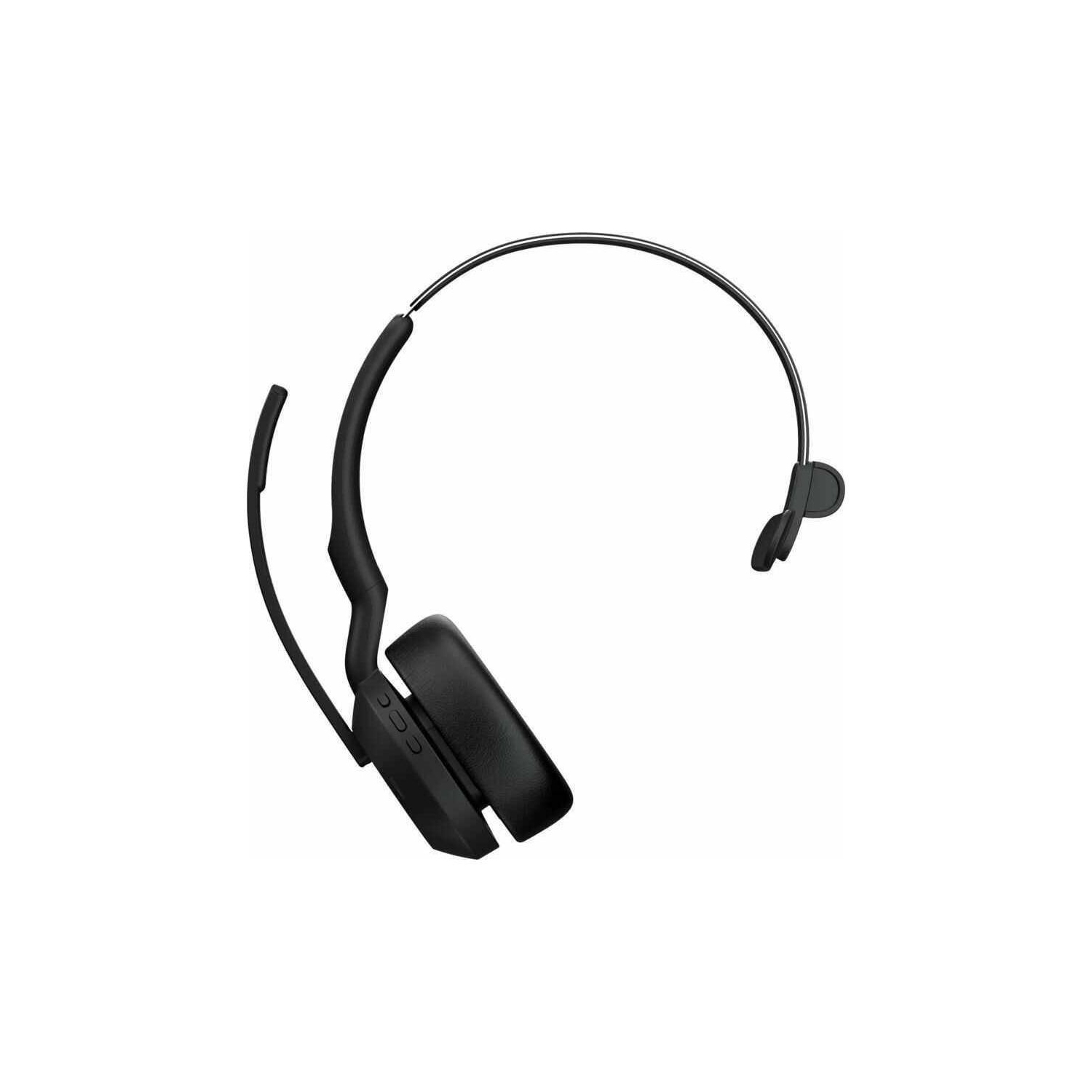 Jabra Evolve2 55 On-Ear Noise Cancelling Wireless Bluetooth Monaural Headset with Mic - Black