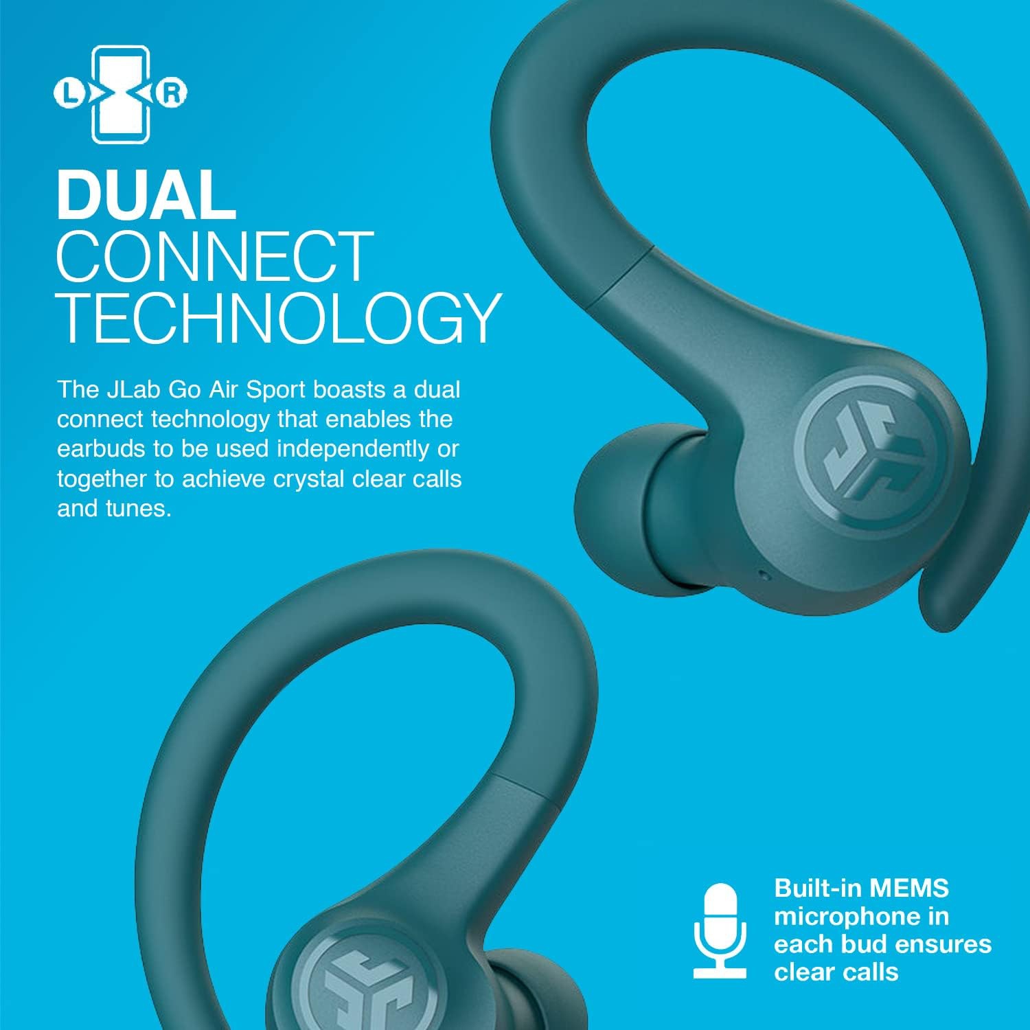 Wireless Workout Earbuds Featuring C3 Clear Calling, Secure Earhook Sport Design, 32+ Hour Bluetooth Playtime, and 3 EQ Sound Settings