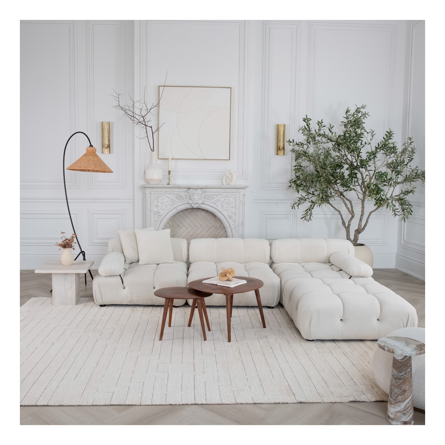 Rug Branch Aila Modern Linear Geometric Beige/Cream Indoor Area Rug