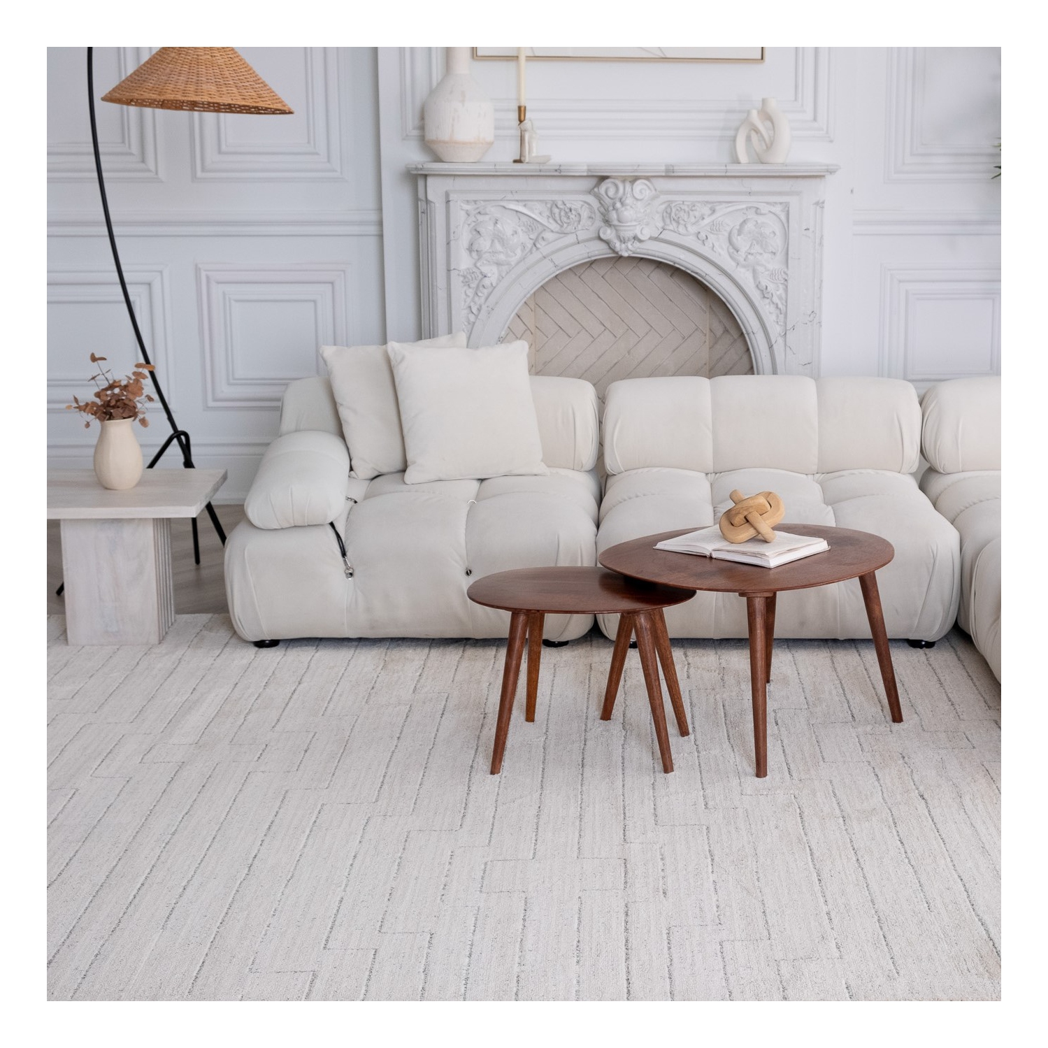 Rug Branch Aila Modern Linear Geometric Beige/Cream Indoor Area Rug