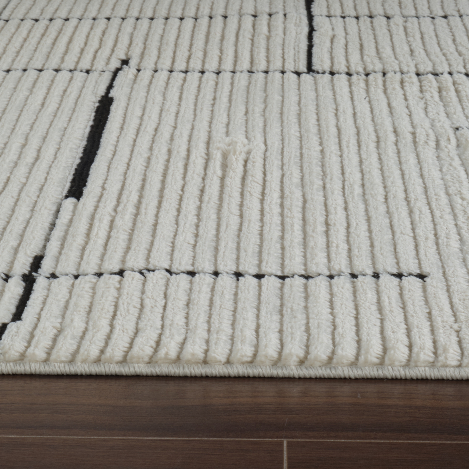 Tapis d'intérieur moderne abstrait Roen vert/crème Roen