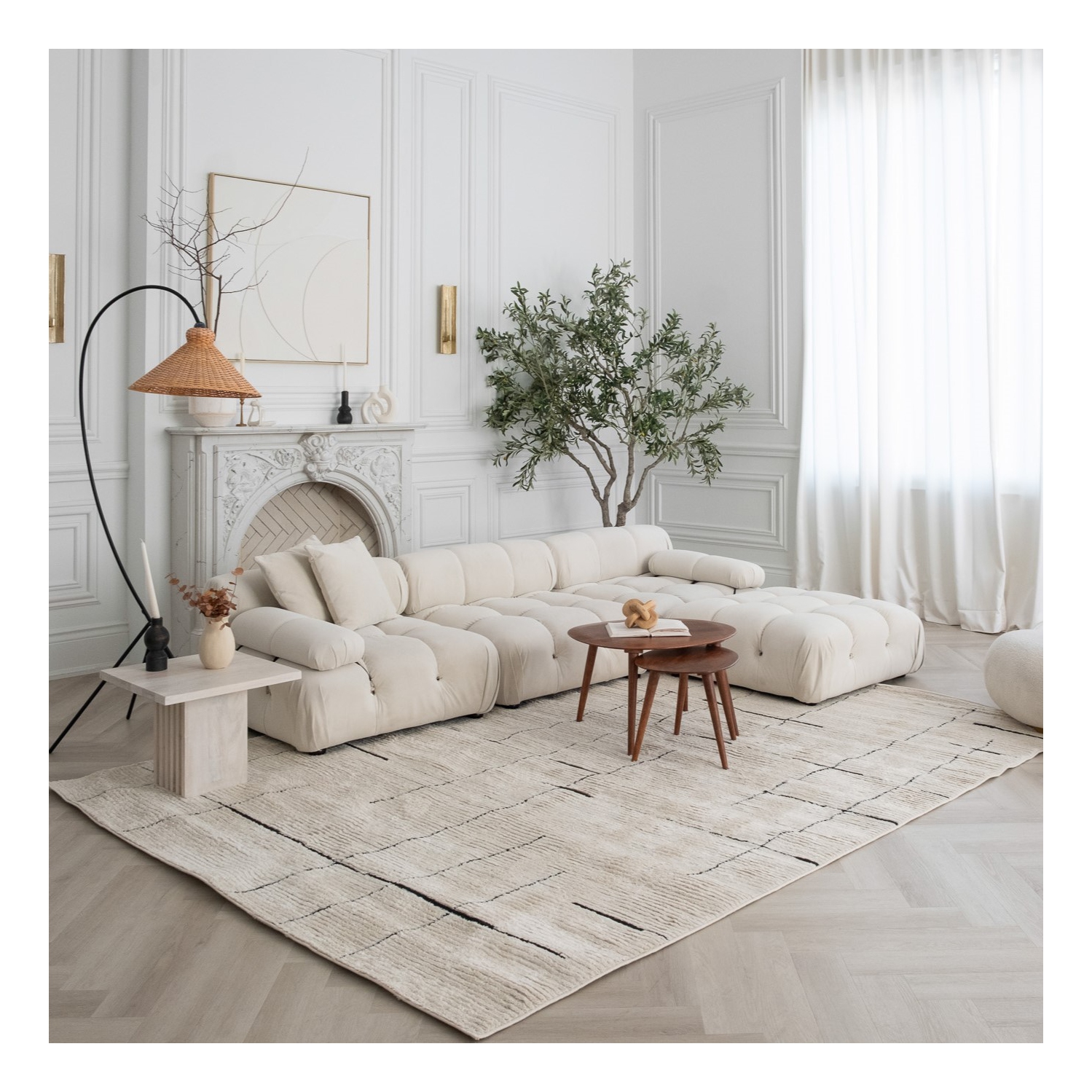 Rug Branch Roen Modern Abstract Green/Cream Indoor Area Rug