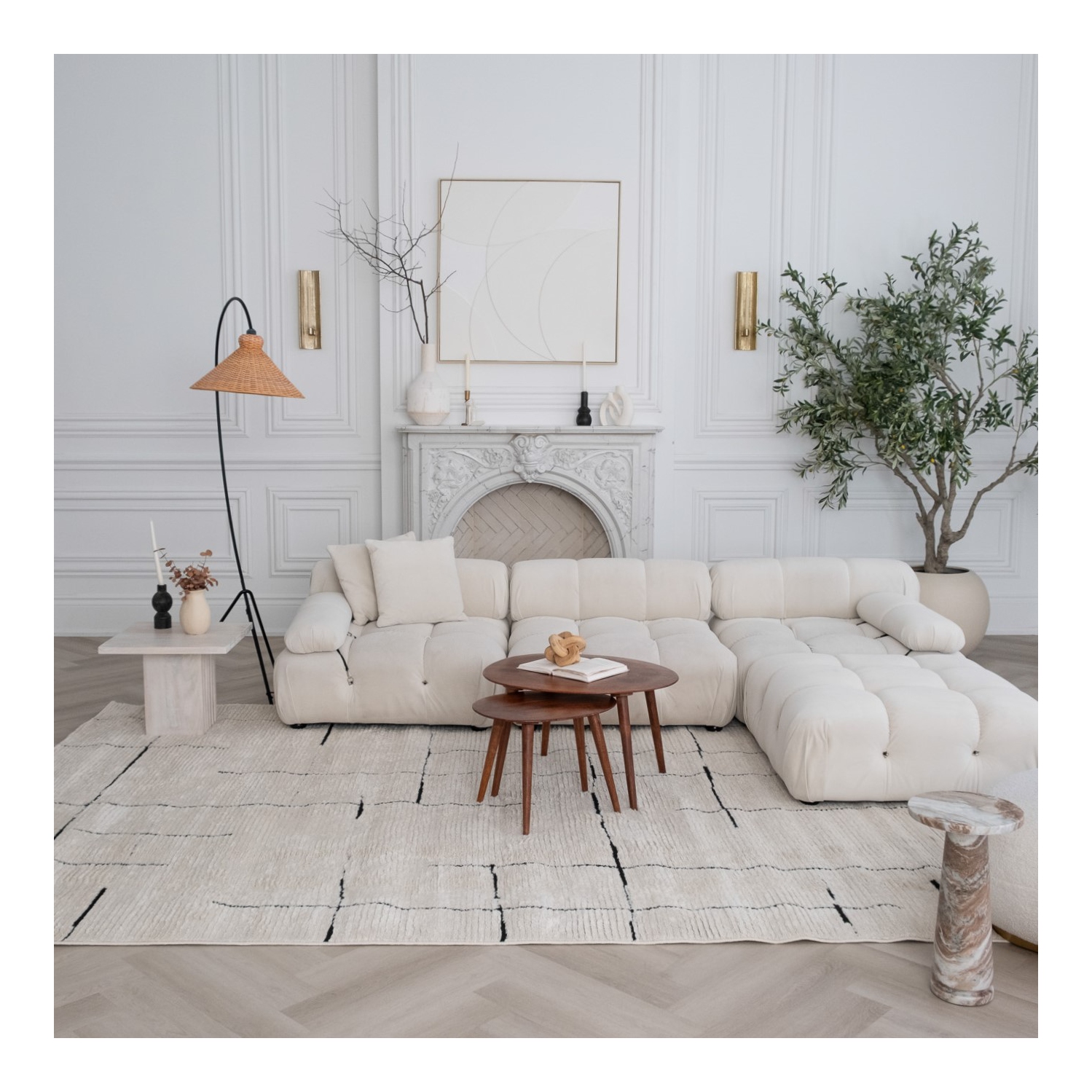 Rug Branch Roen Modern Abstract Green/Cream Indoor Area Rug